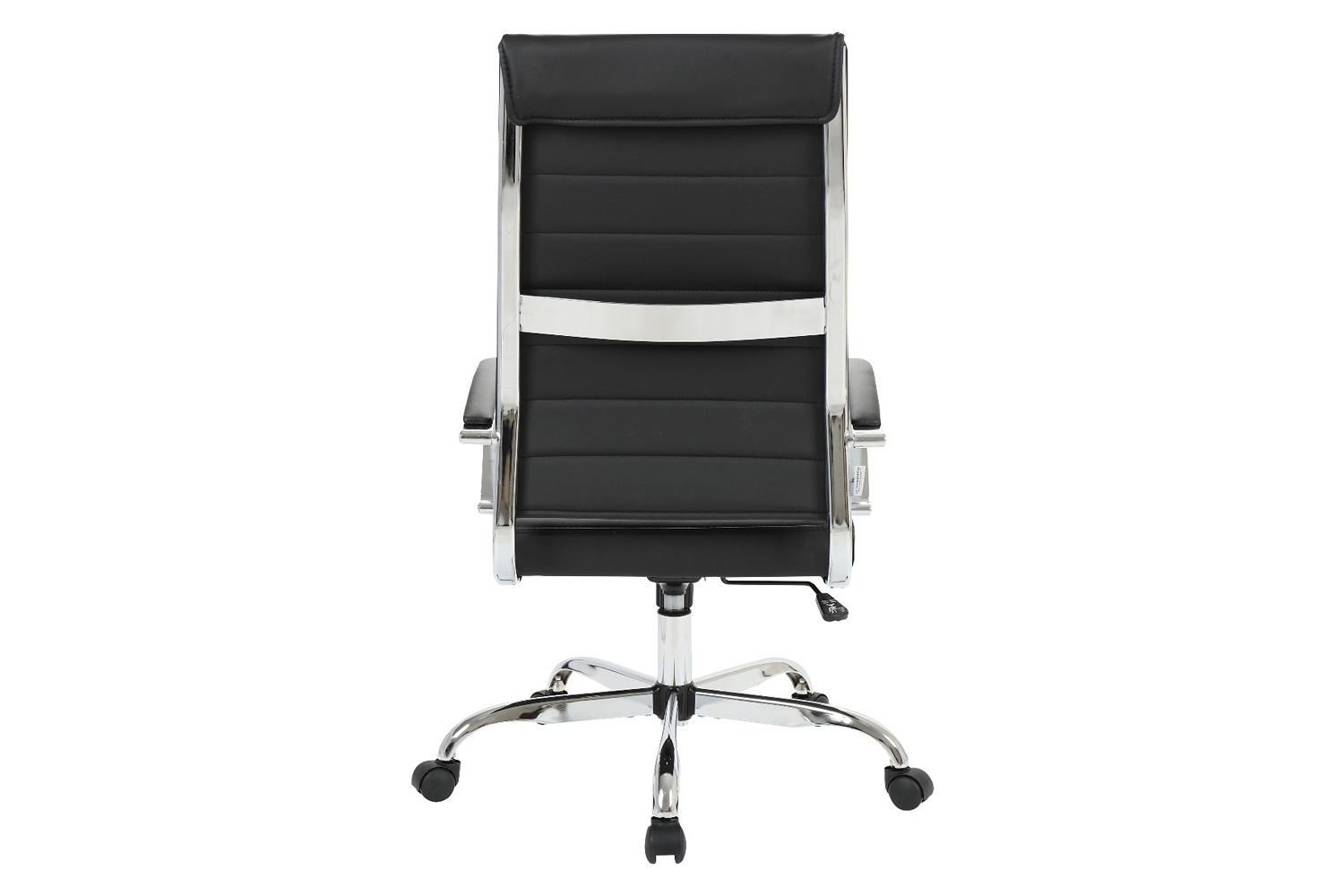 LeisureMod Benmar High-Back Home Leather Office Chair with Chrome Frame - Black