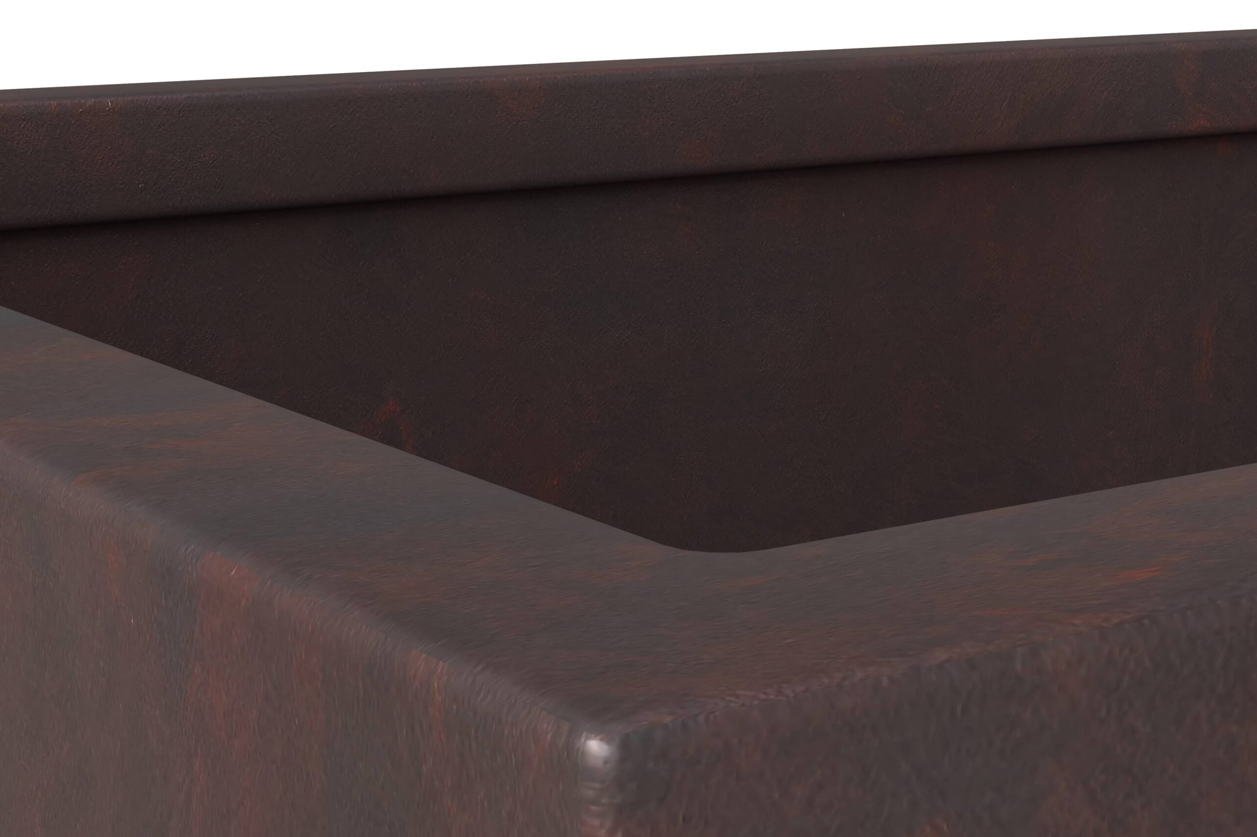 LeisureMod Bloom Mid-Century Modern Rectangular Fiberstone and MGO Clay Planter - Brown