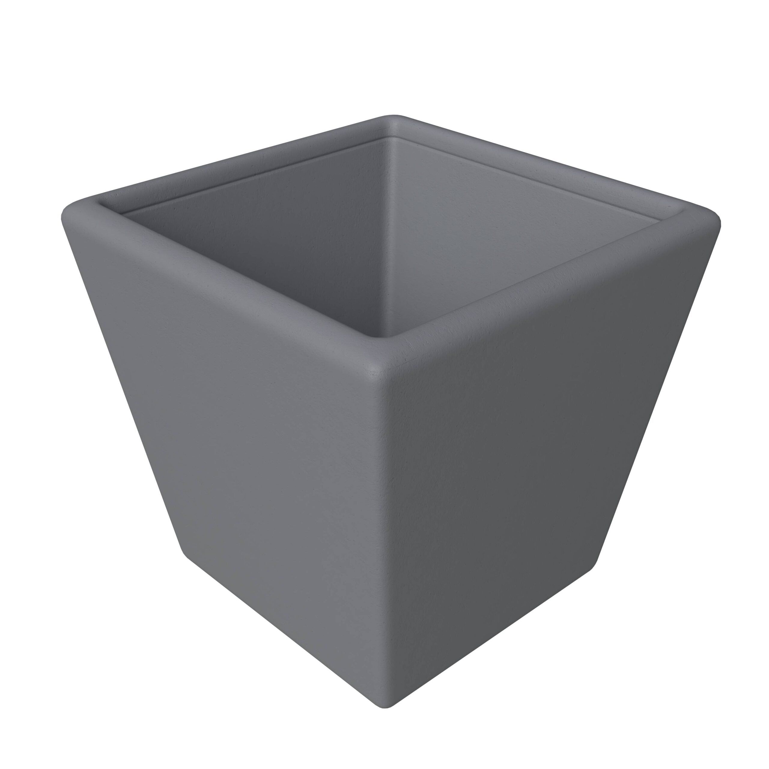 LeisureMod Blossom 8" Tapered Square Planter Pot in Fiberstone and Clay