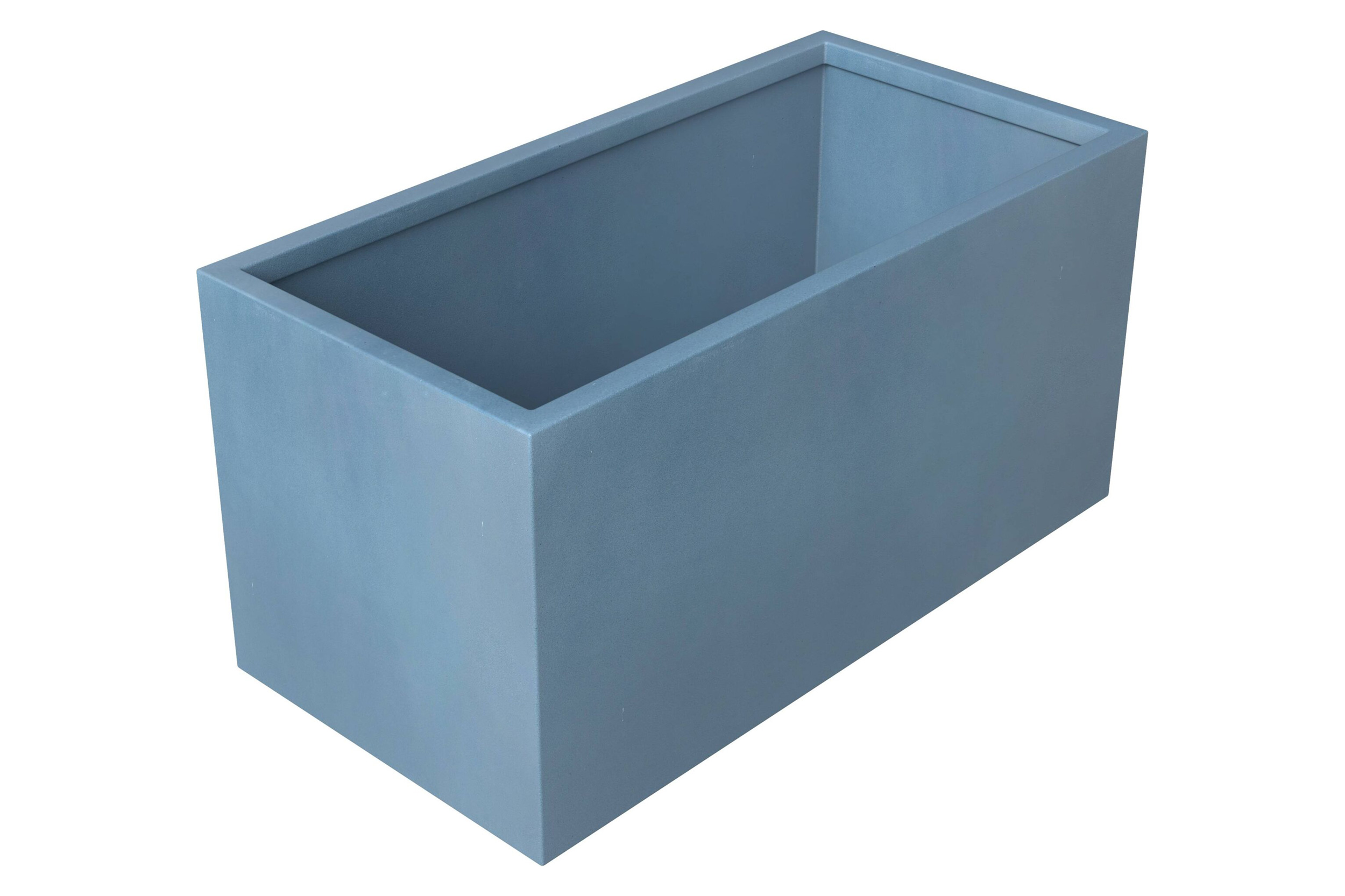 LeisureMod Bloom Mid-Century Modern Rectangular Fiberstone and MGO Clay Planter - Aged Concrete