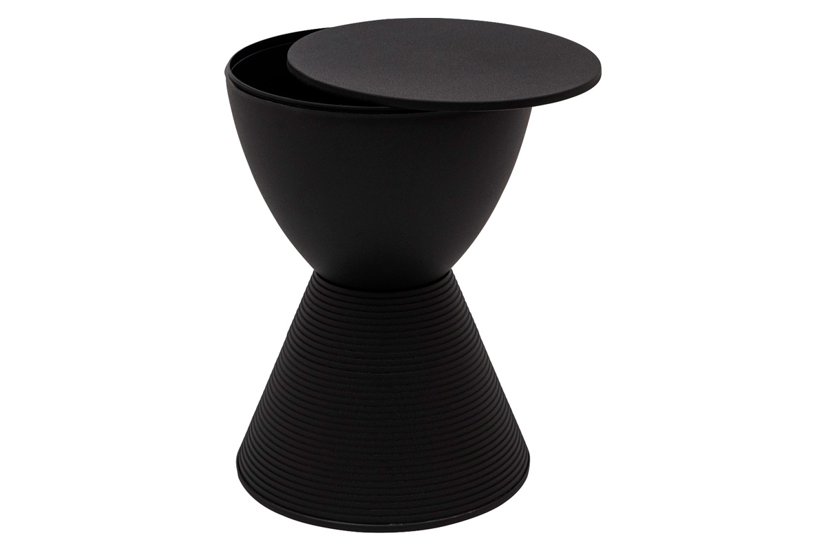 LeisureMod Boyd Modern Round Side End Table - Black