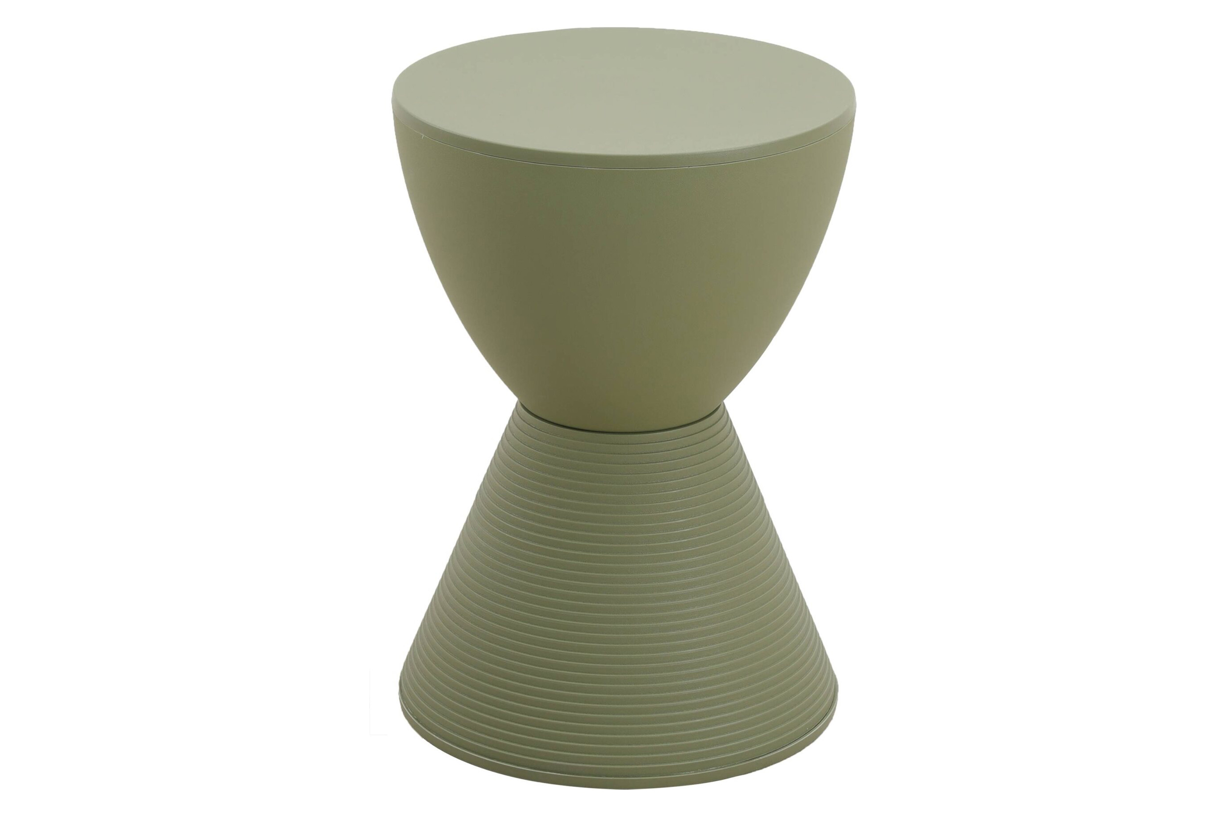 LeisureMod Boyd Modern Round Side End Table - Olive Green