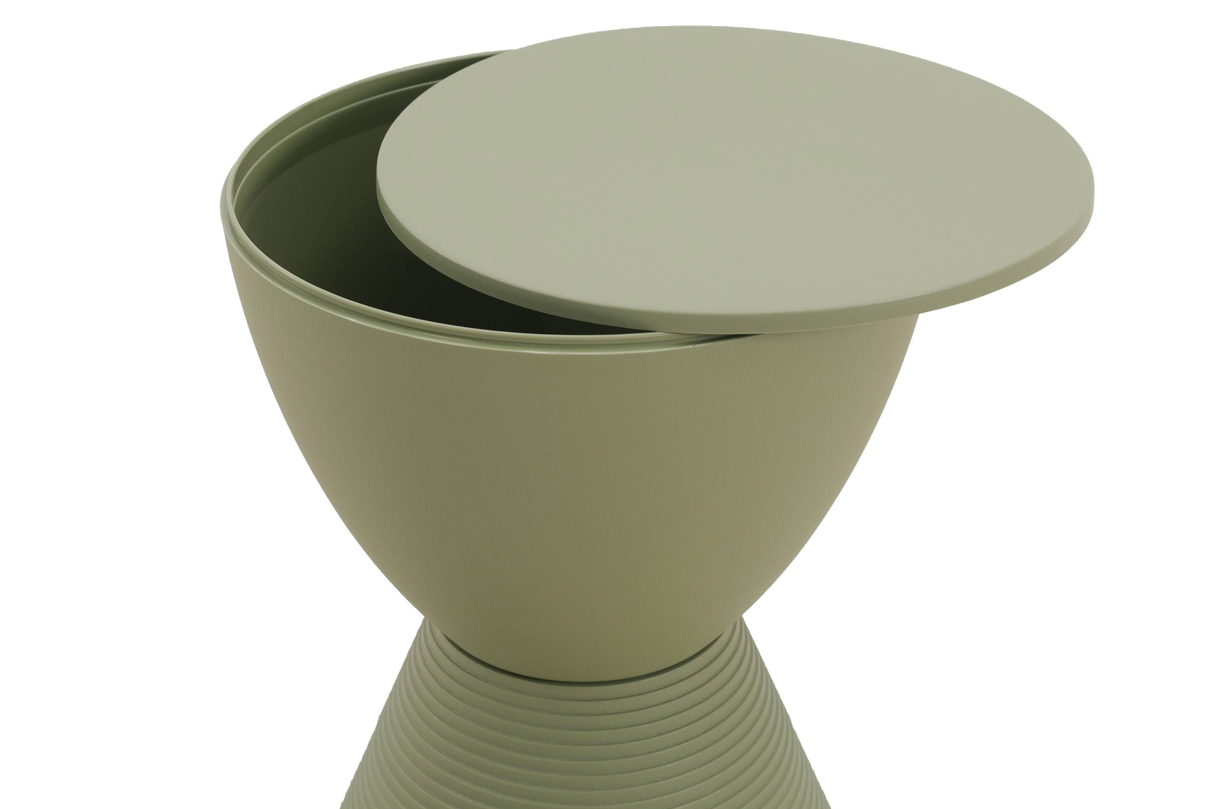 LeisureMod Boyd Modern Round Side End Table - Olive Green