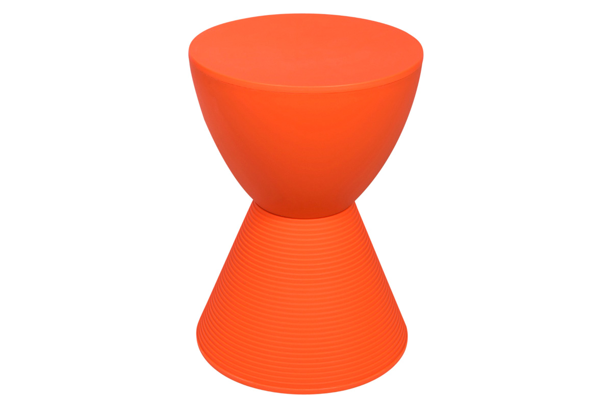 LeisureMod Boyd Modern Round Side End Table - Orange