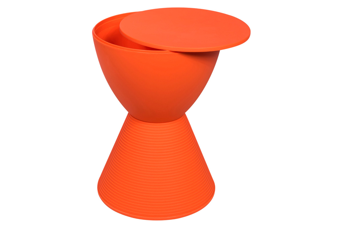 LeisureMod Boyd Modern Round Side End Table - Orange