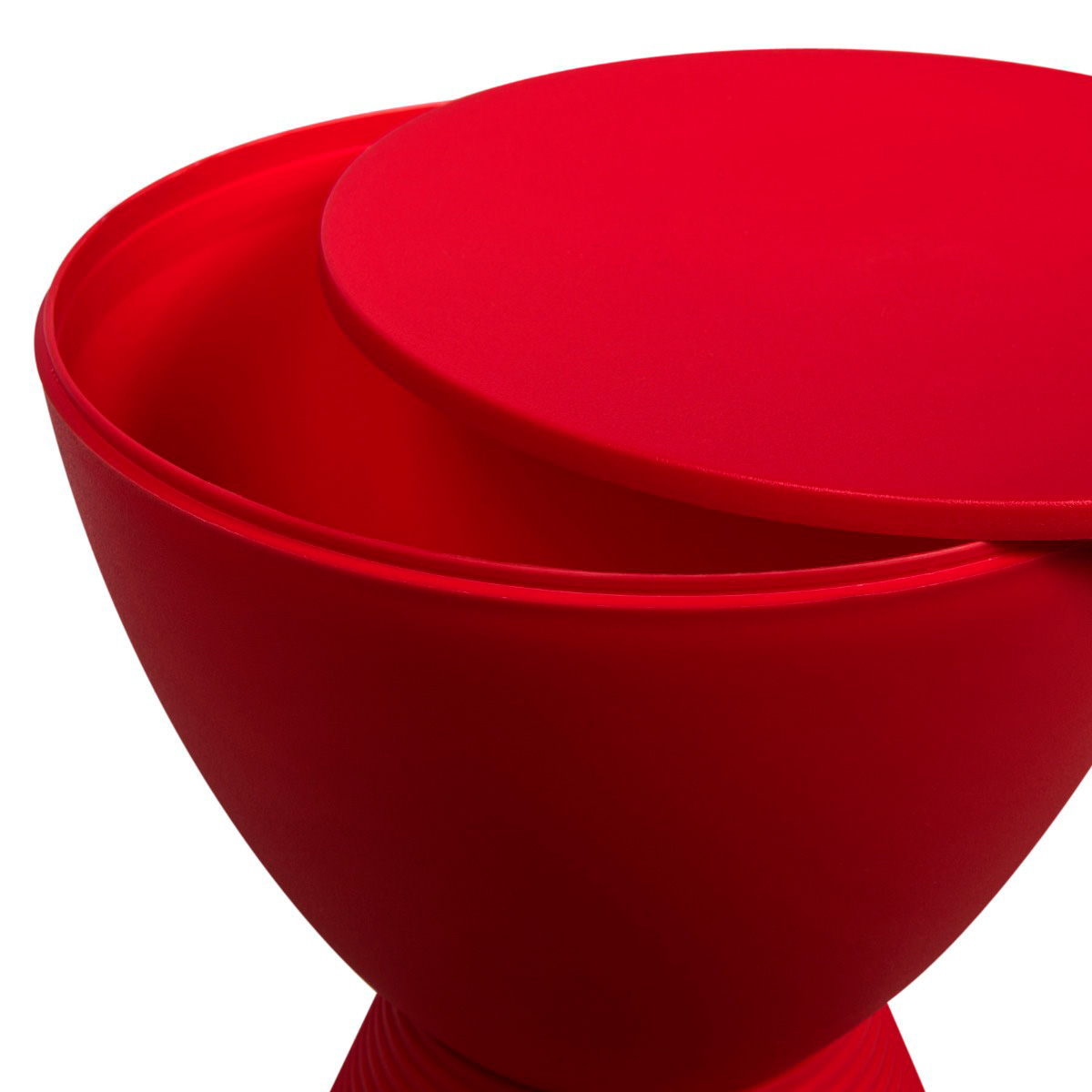 LeisureMod Boyd Modern Round Side End Table - Red