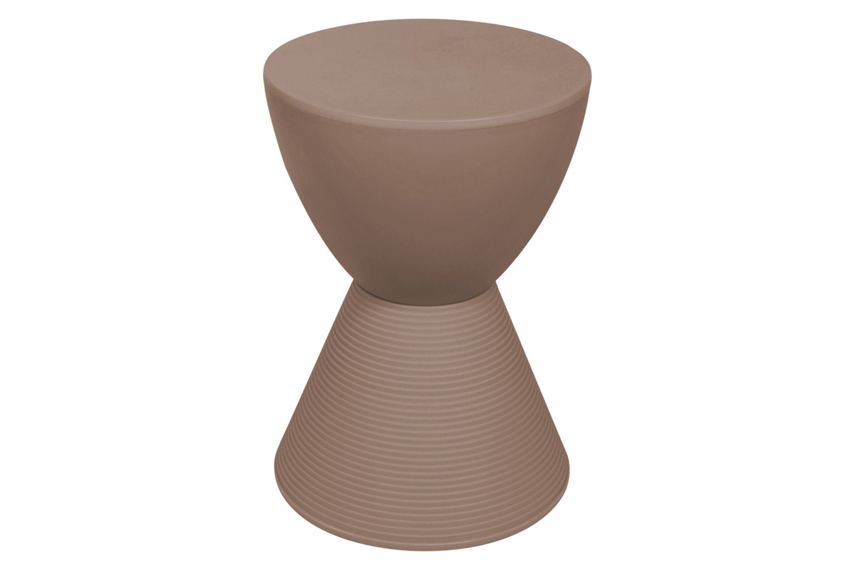 LeisureMod Boyd Modern Round Side End Table - Taupe