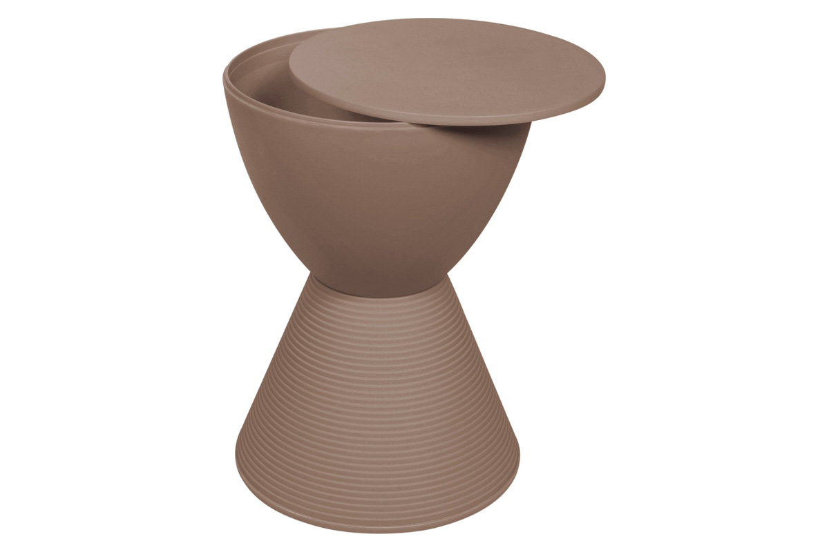 LeisureMod Boyd Modern Round Side End Table - Taupe