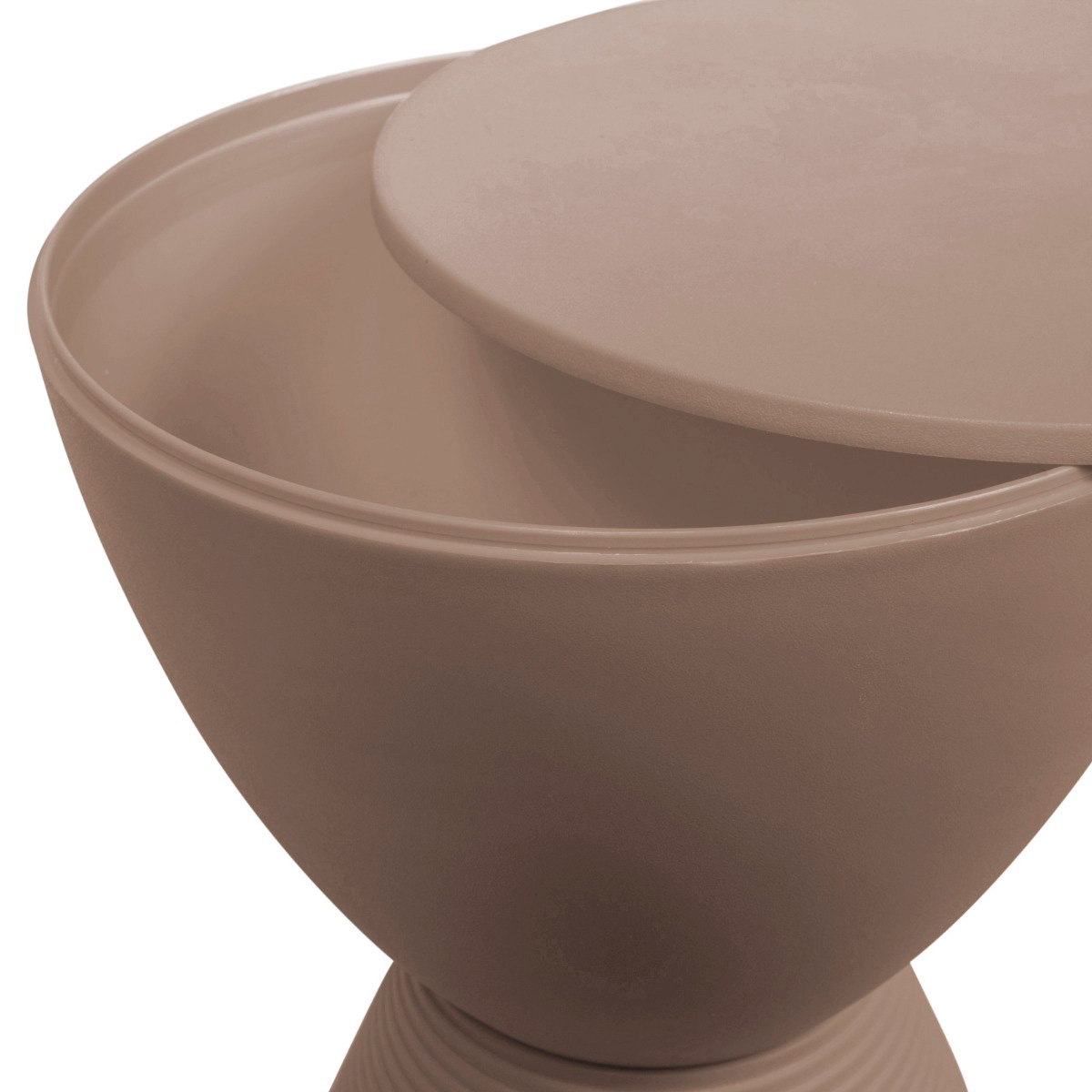 LeisureMod Boyd Modern Round Side End Table - Taupe