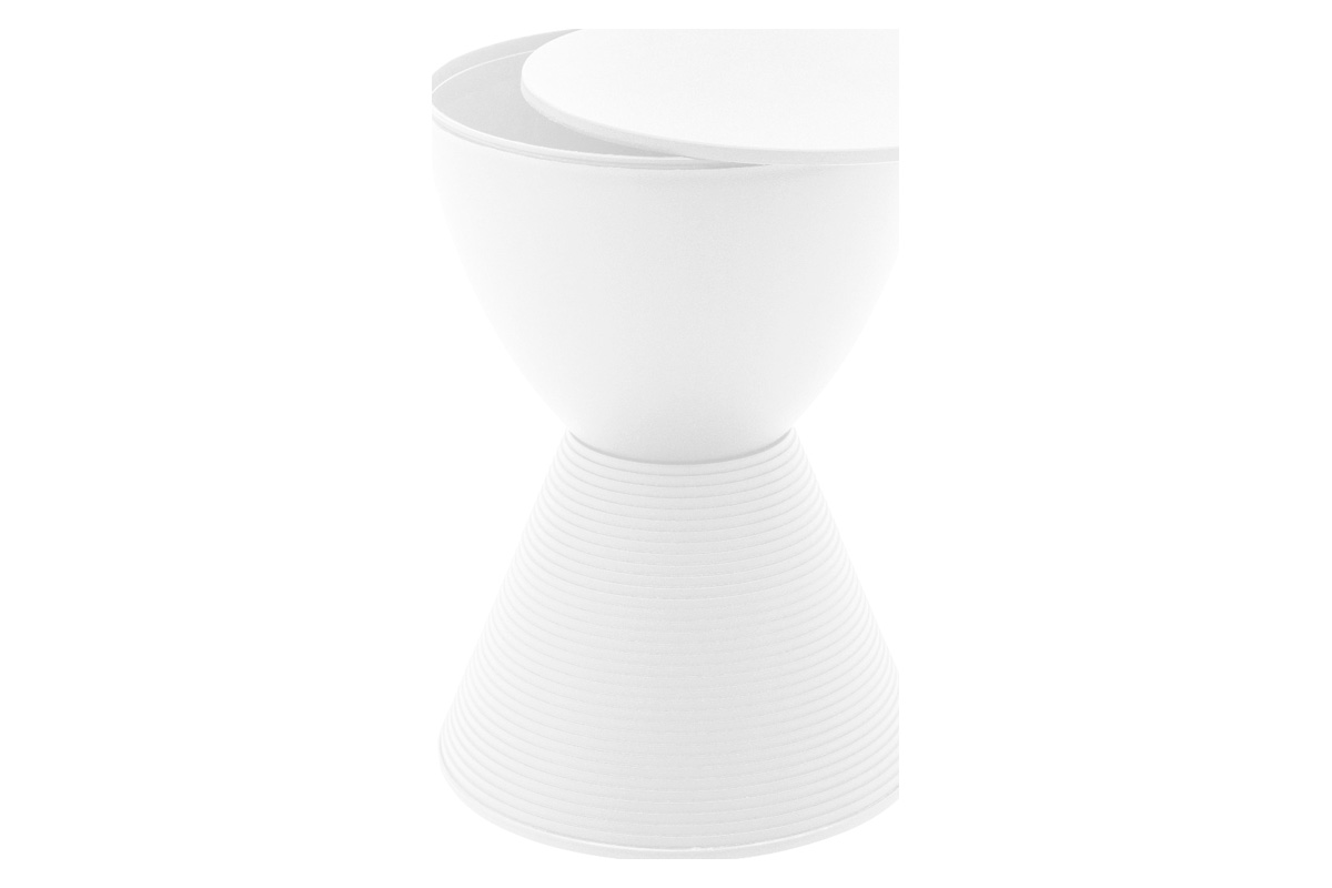 LeisureMod Boyd Modern Round Side End Table - White