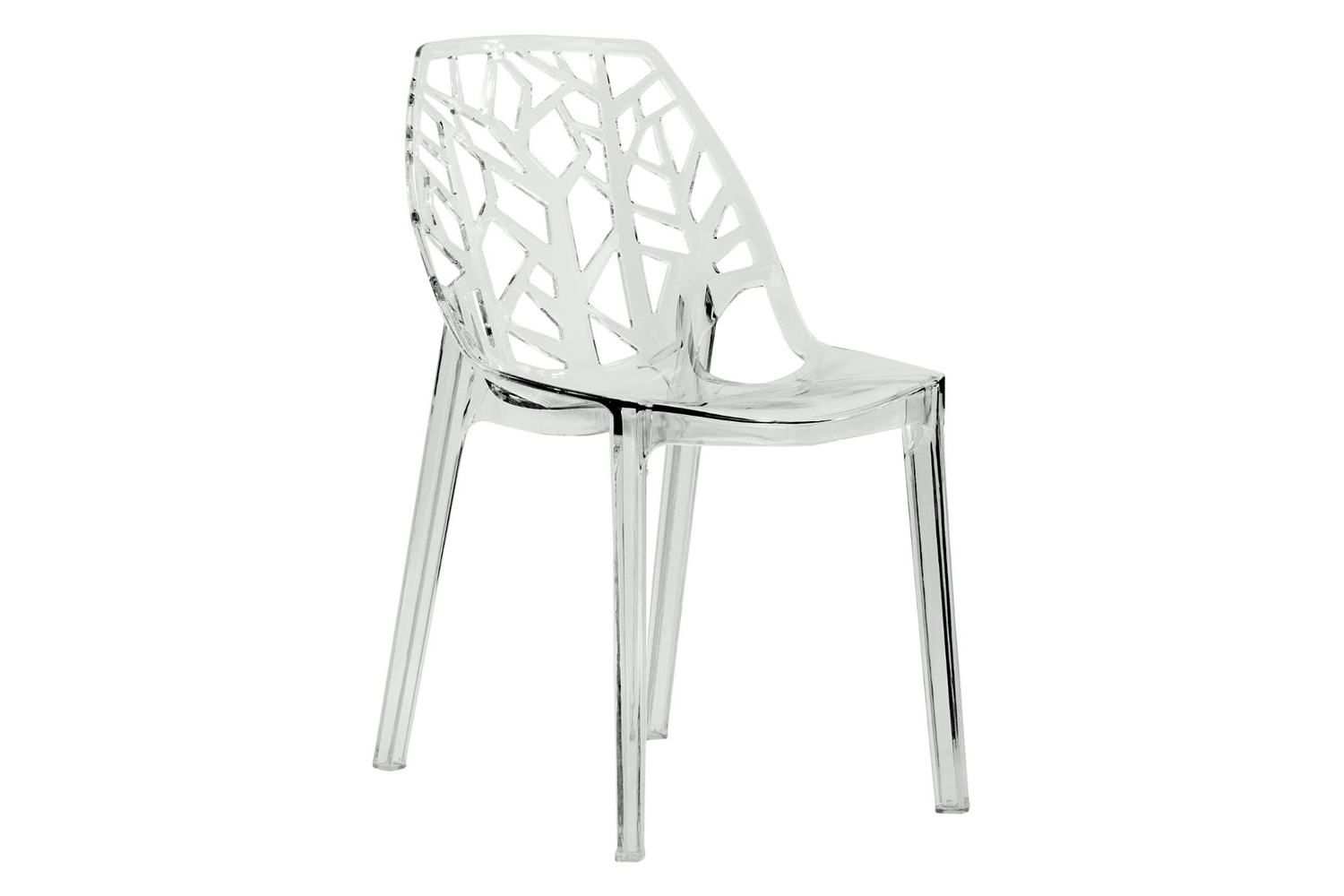 LeisureMod Cornelia Modern Dining Side Chair - Clear