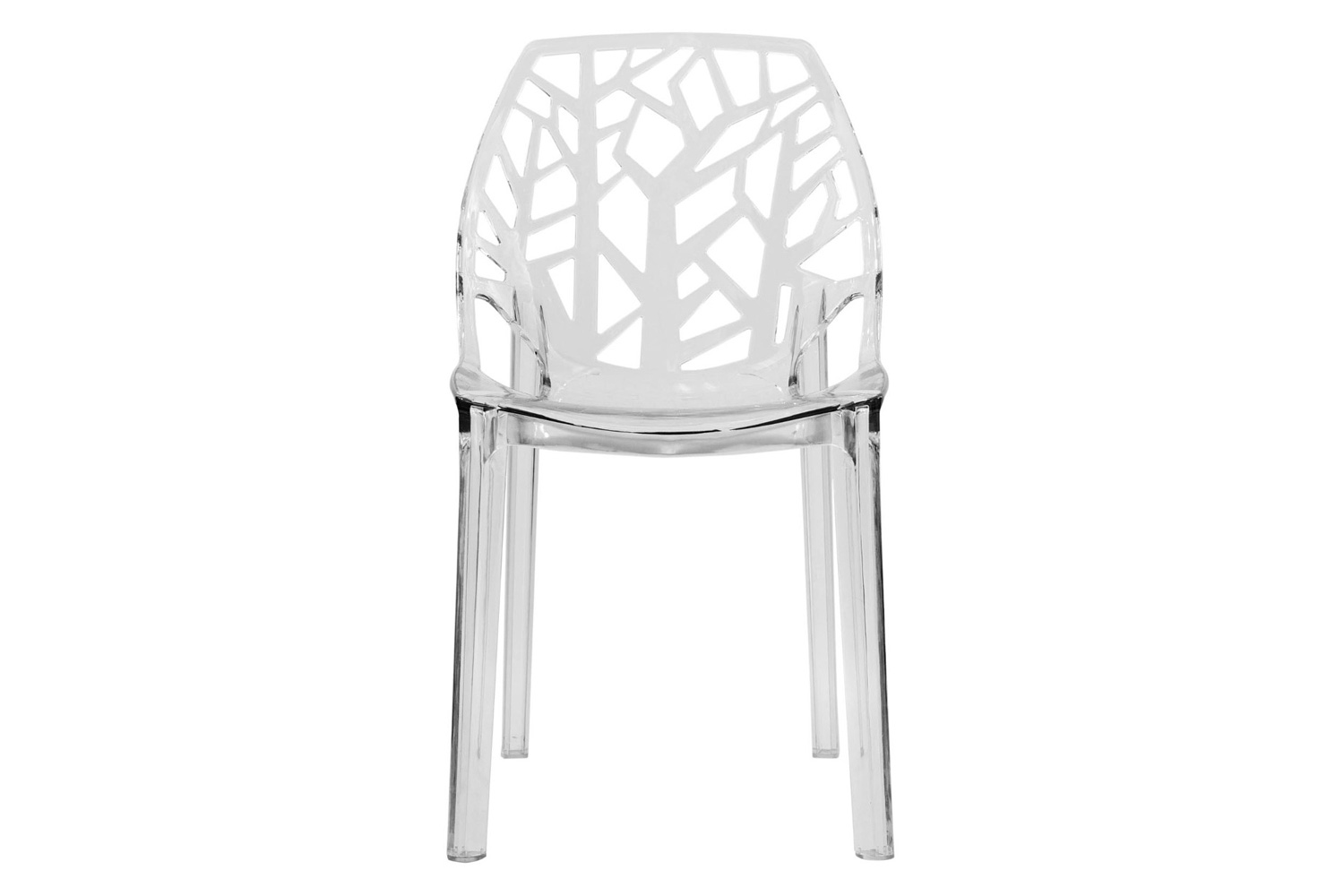 LeisureMod Cornelia Modern Dining Side Chair - Clear