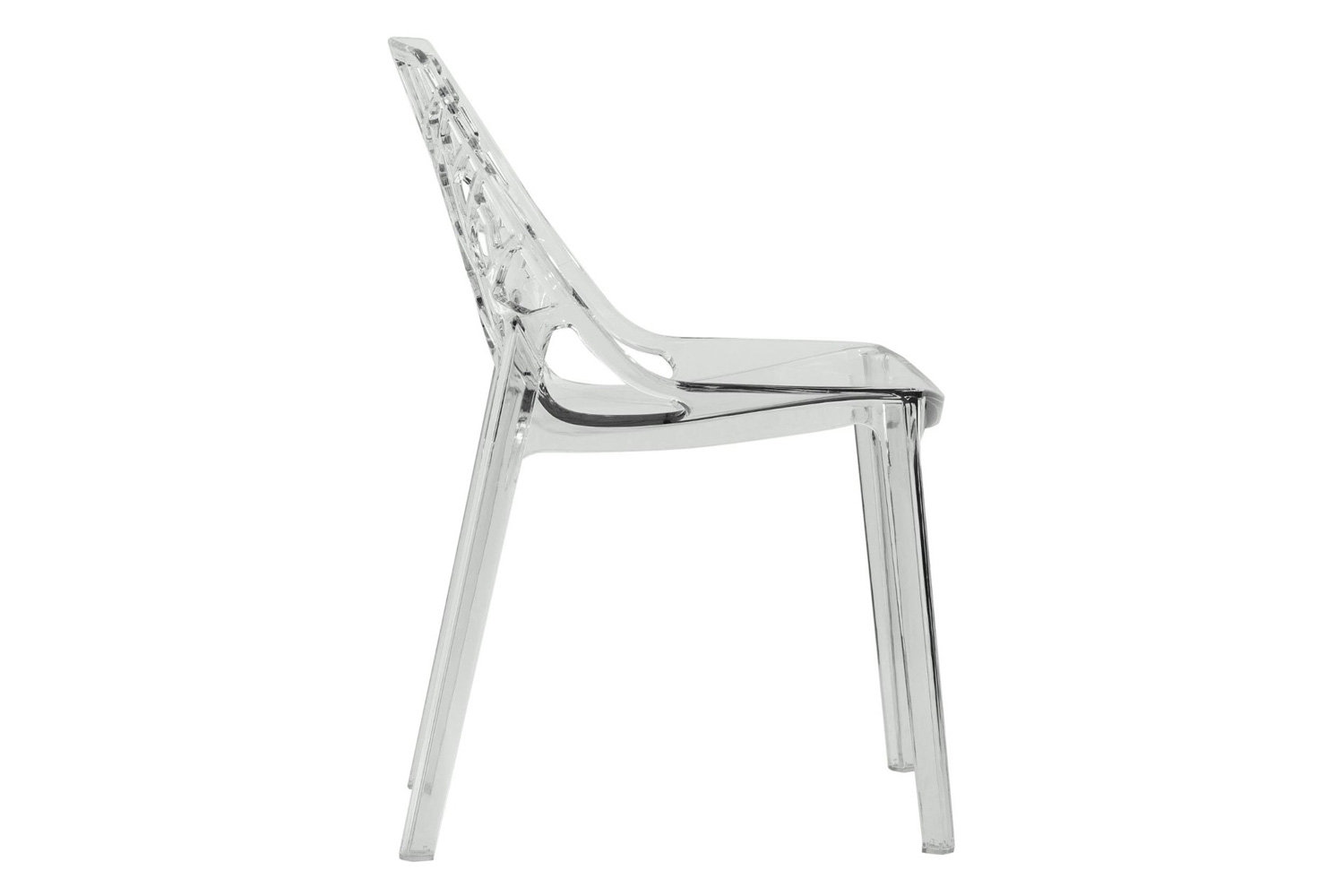 LeisureMod Cornelia Modern Dining Side Chair - Clear