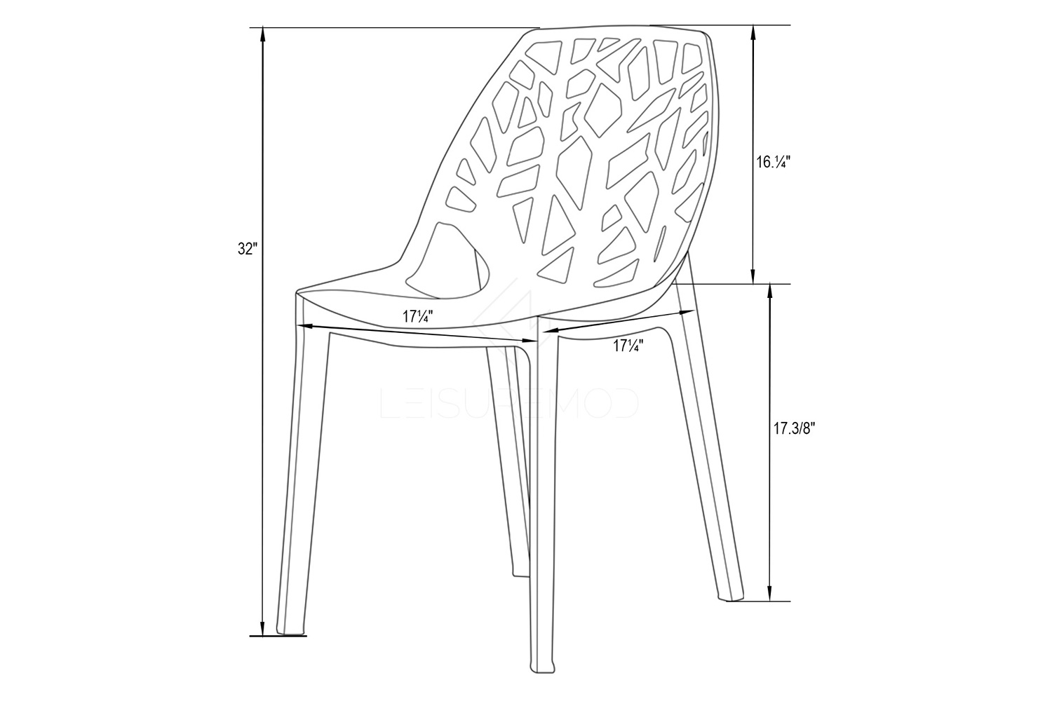 LeisureMod Cornelia Modern Dining Side Chair - Clear