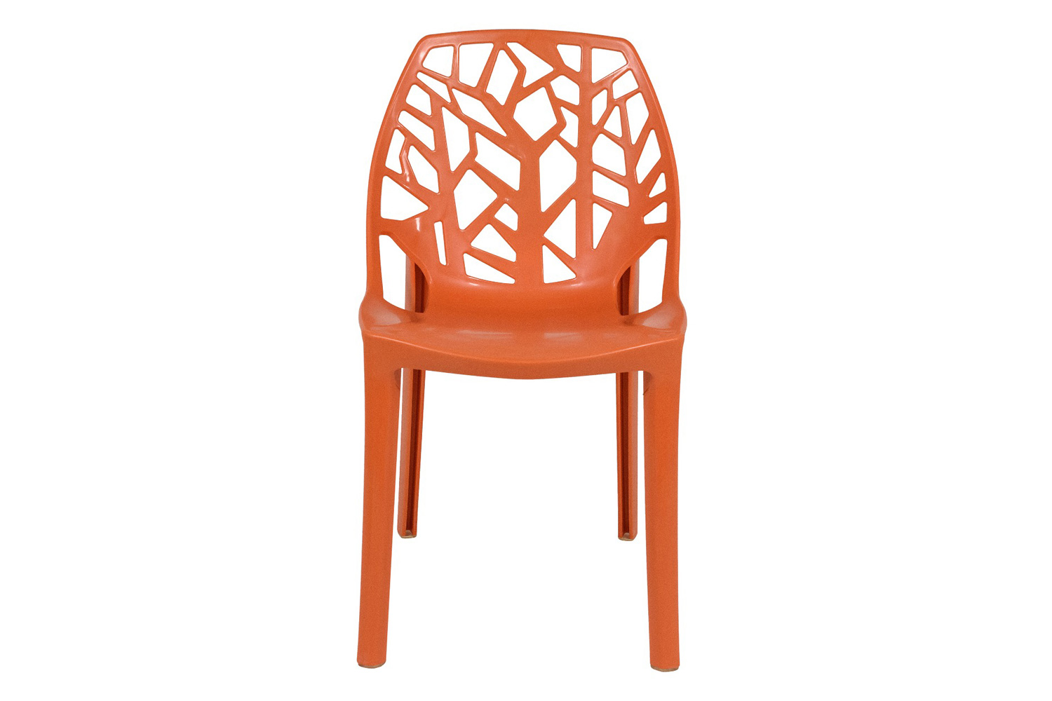 LeisureMod Cornelia Modern Dining Side Chair - Solid/Orange