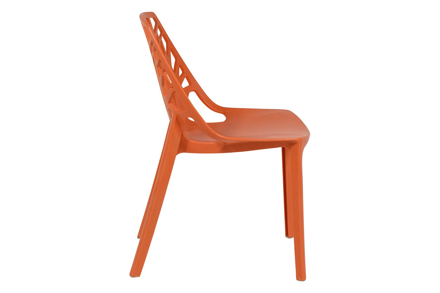 LeisureMod Cornelia Modern Dining Side Chair - Solid/Orange