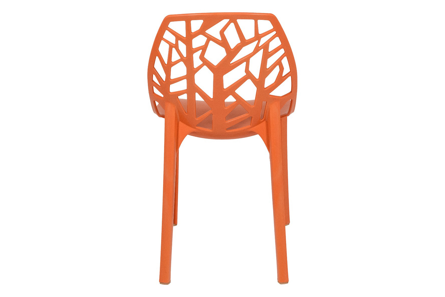 LeisureMod Cornelia Modern Dining Side Chair - Solid/Orange