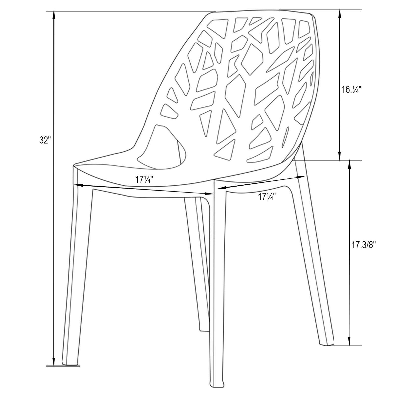 LeisureMod Modern Cornelia Dining Chair (Set Of 4) - Solid Blue