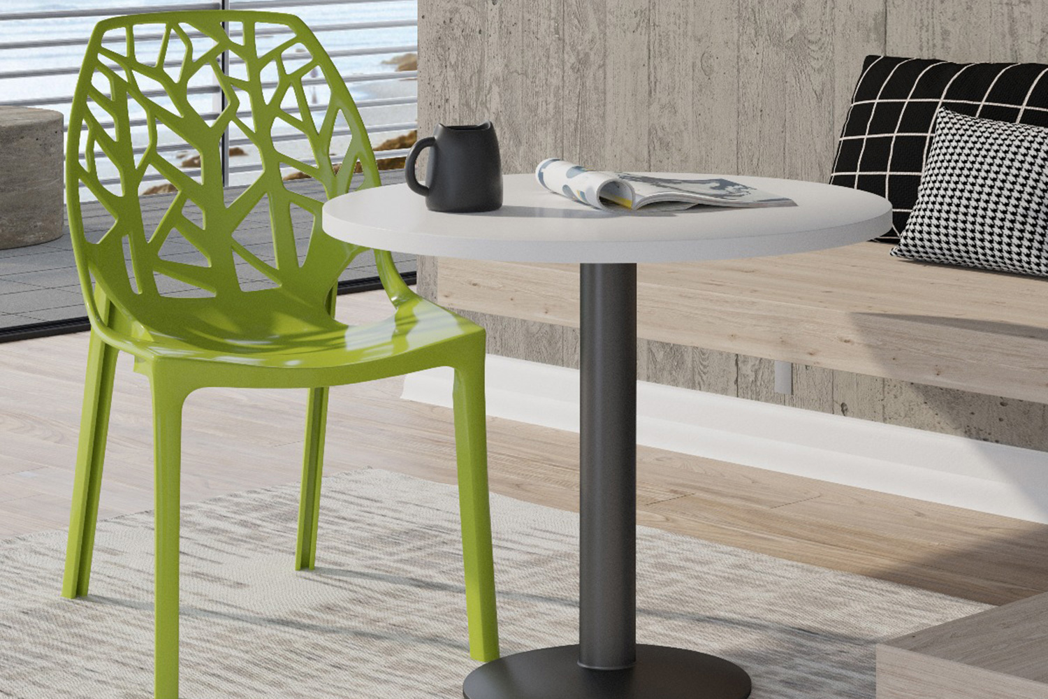 LeisureMod Cornelia Modern Dining Side Chair - Solid/Green