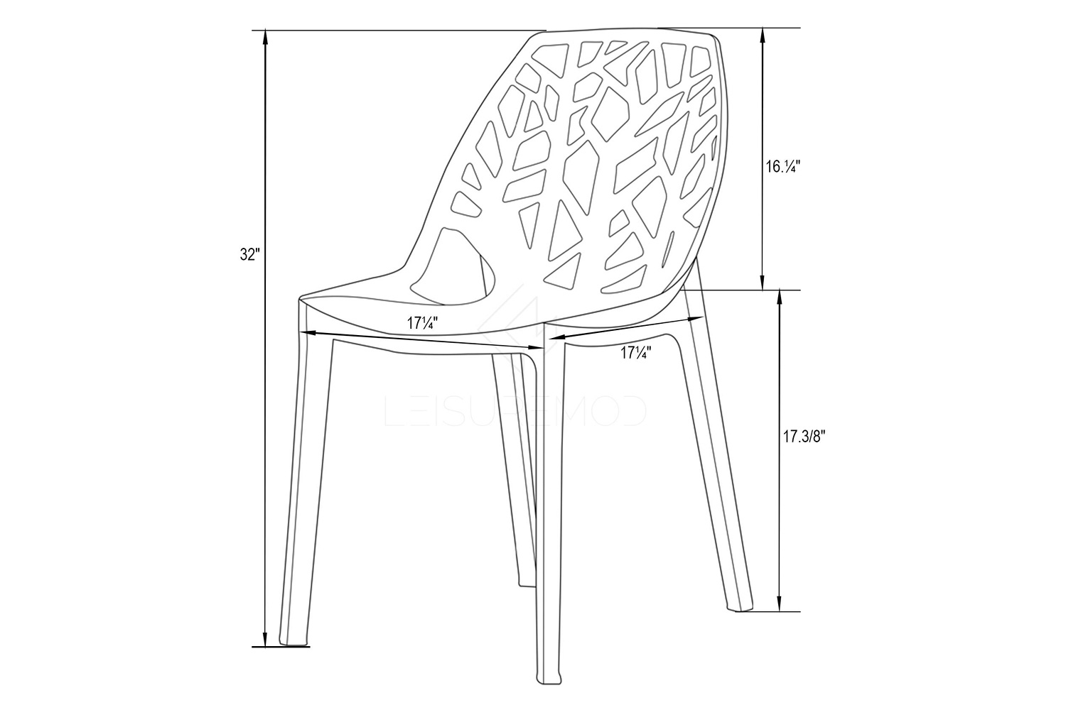 LeisureMod Cornelia Modern Dining Side Chair - Gray