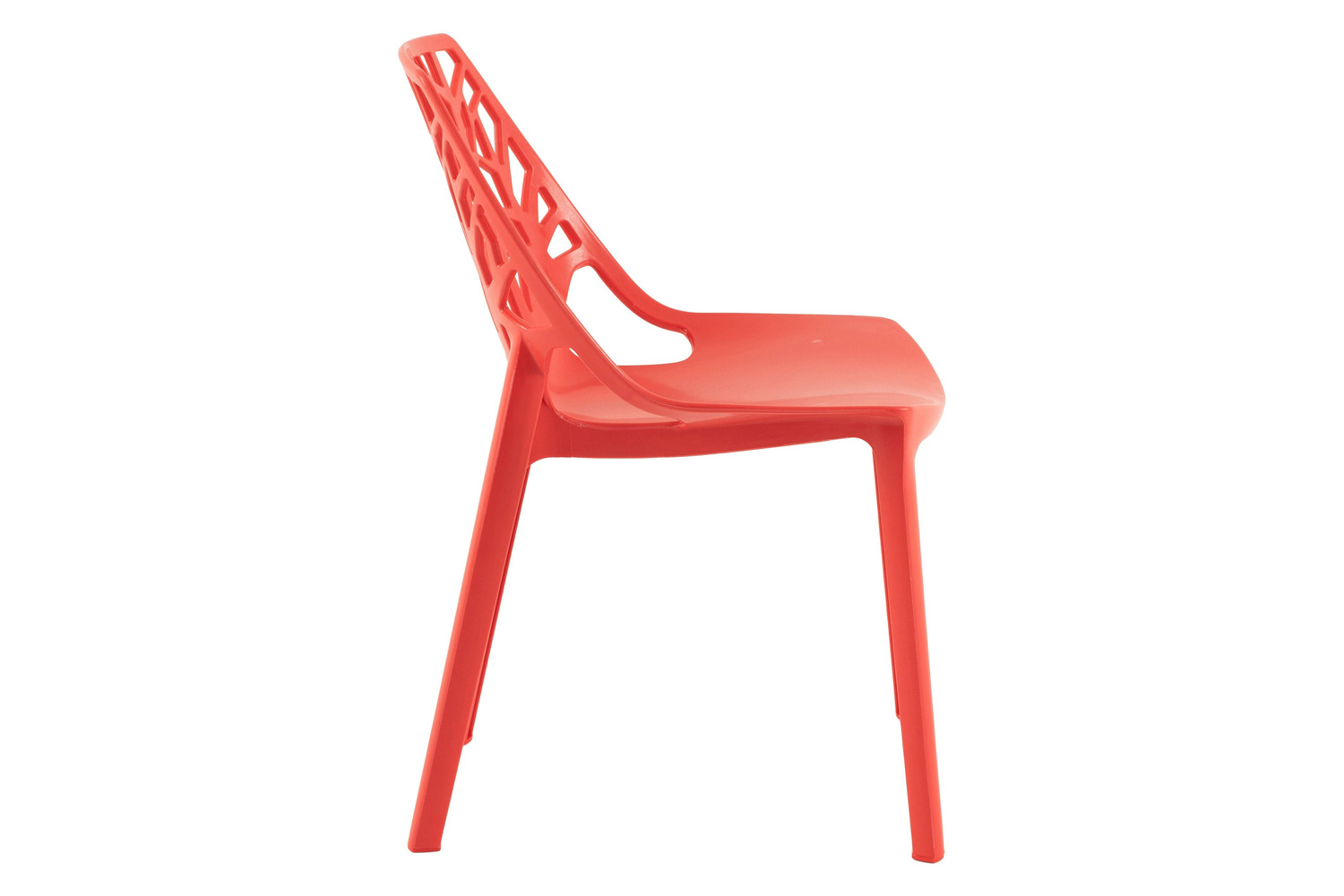 LeisureMod Cornelia Modern Dining Side Chair - Red