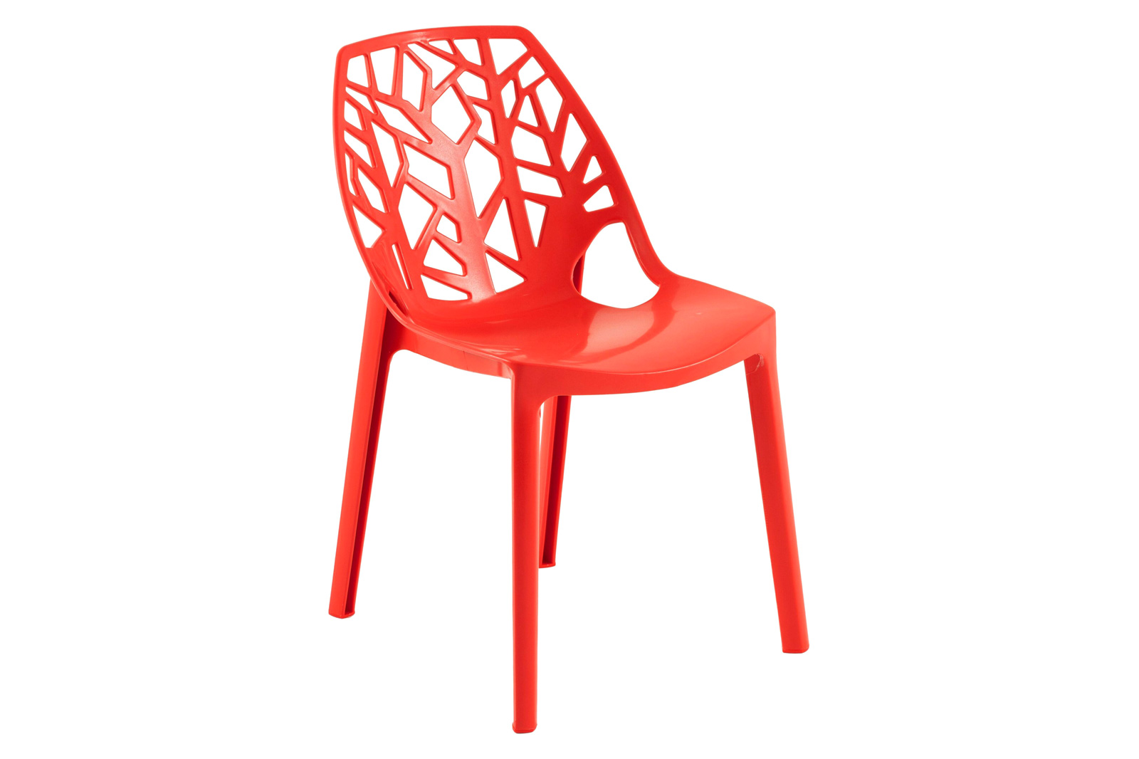 LeisureMod Modern Cornelia Dining Chair (Set Of 2) - Solid Red