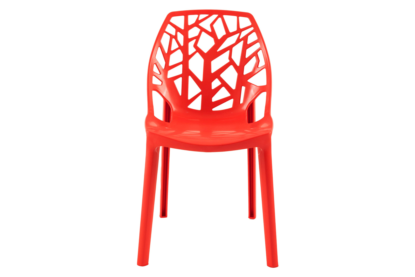 LeisureMod Modern Cornelia Dining Chair (Set Of 2) - Solid Red