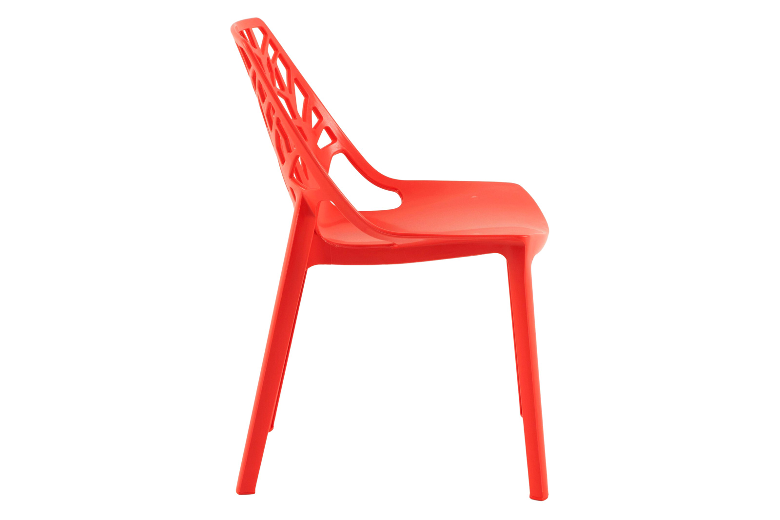 LeisureMod Modern Cornelia Dining Chair (Set Of 2) - Solid Red