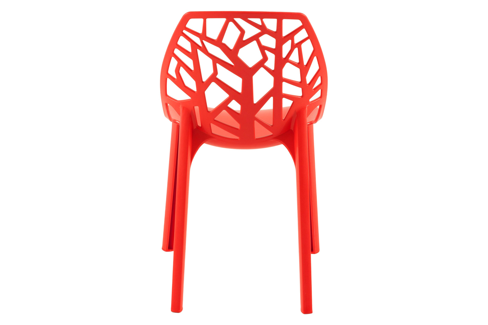 LeisureMod Modern Cornelia Dining Chair (Set Of 2) - Solid Red