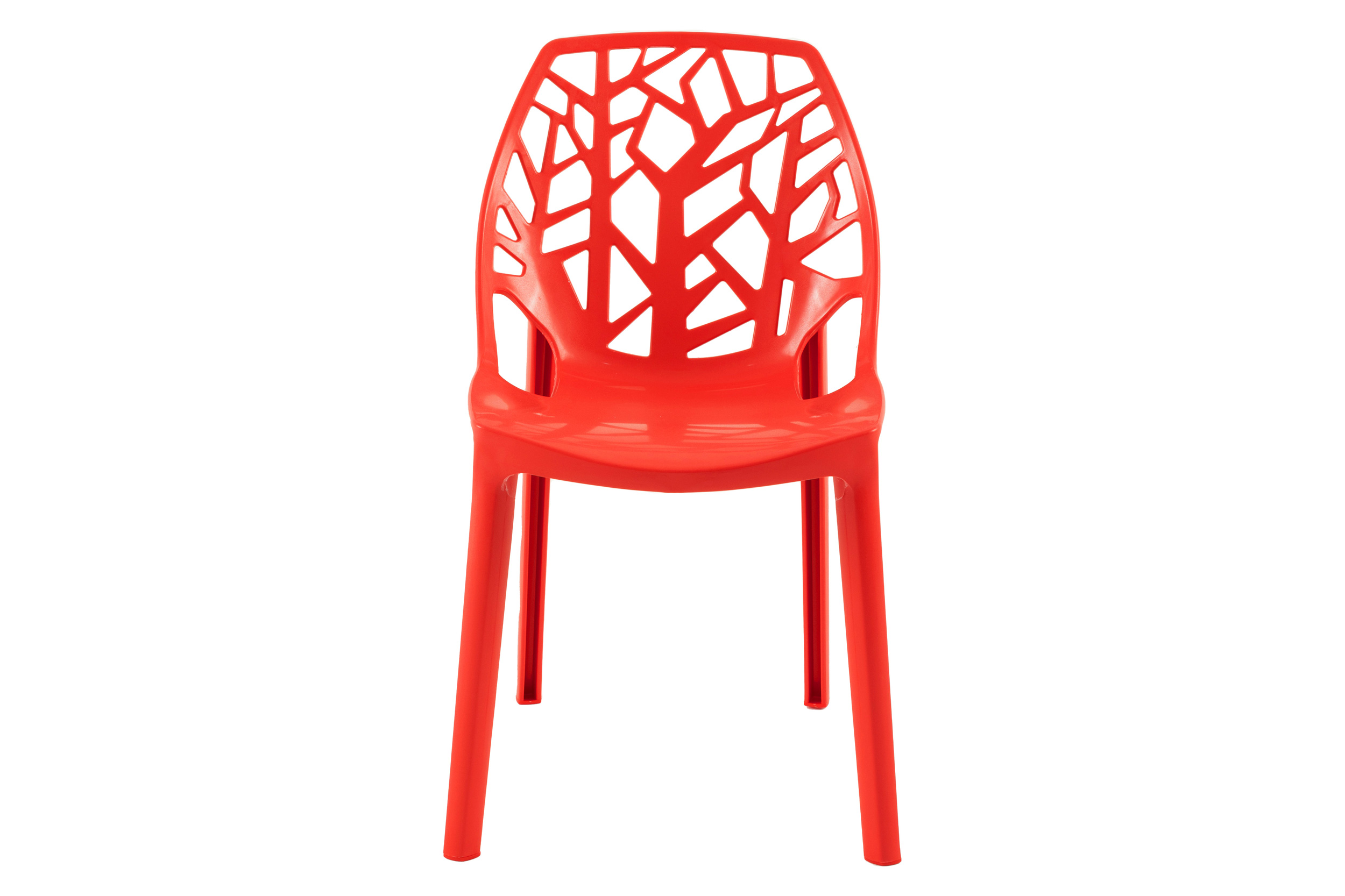 LeisureMod Modern Cornelia Dining Chair (Set Of 4) - Solid Red