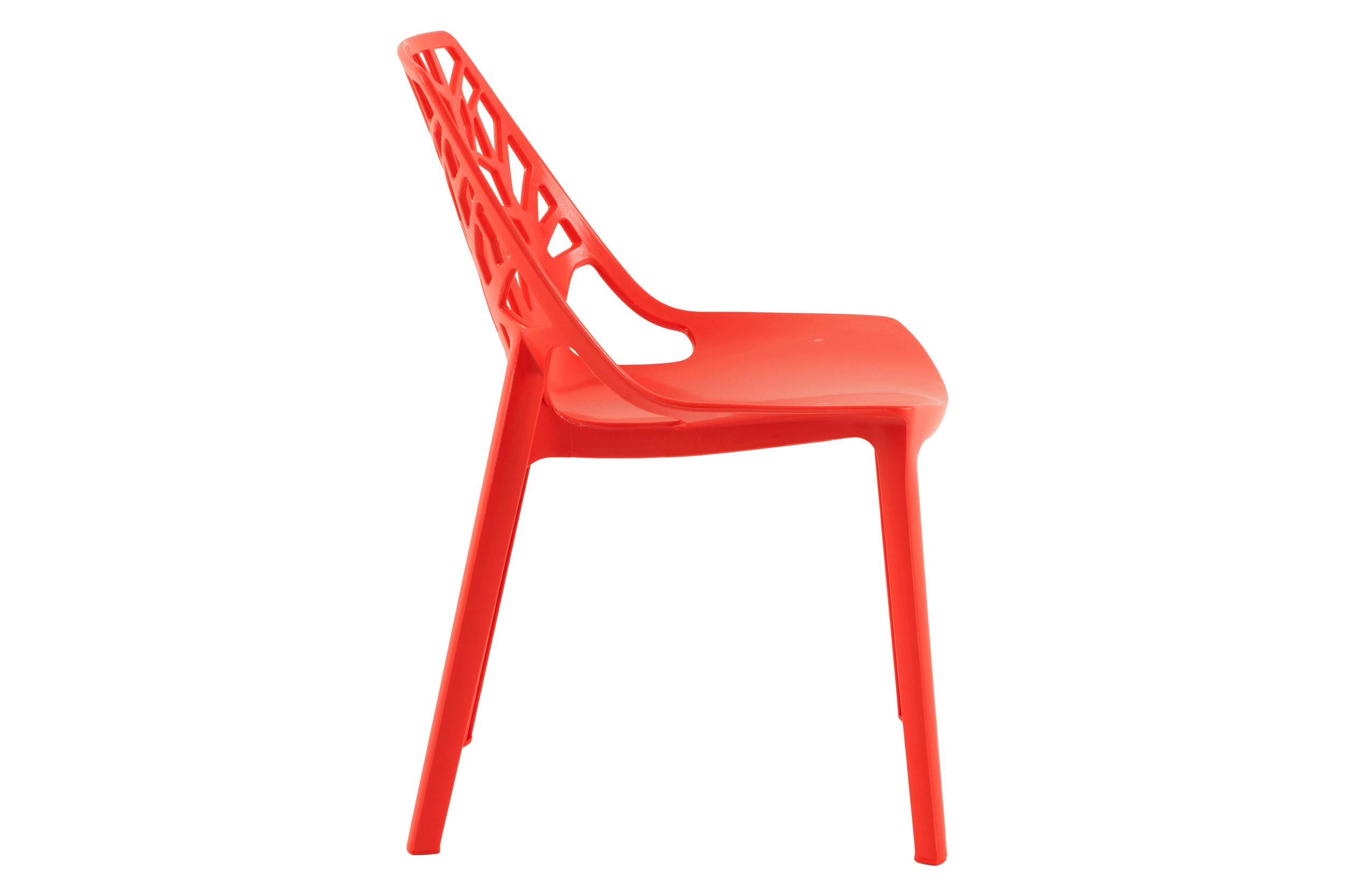 LeisureMod Modern Cornelia Dining Chair (Set Of 4) - Solid Red