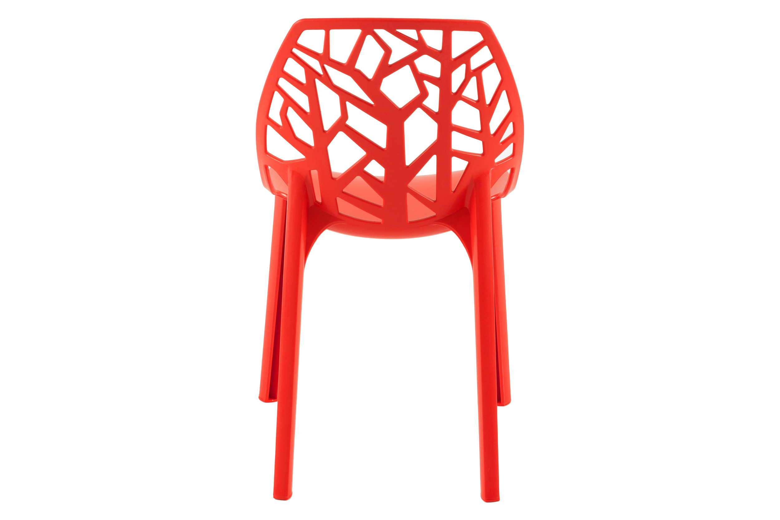 LeisureMod Modern Cornelia Dining Chair (Set Of 4) - Solid Red