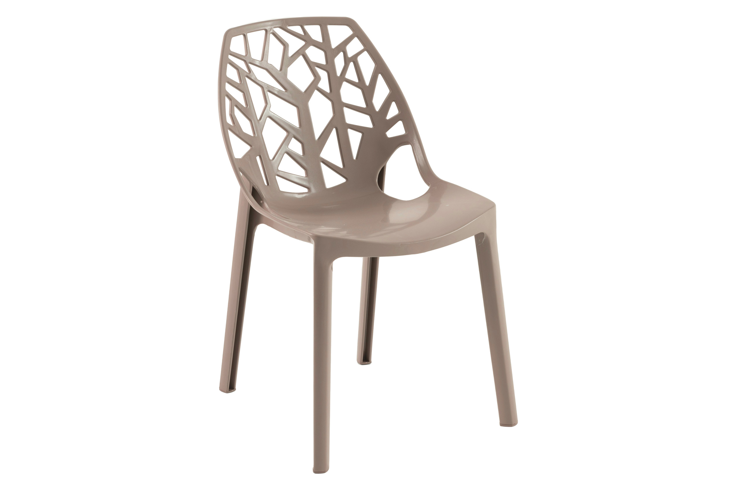 LeisureMod Modern Cornelia Dining Chair (Set Of 2) - Solid Taupe