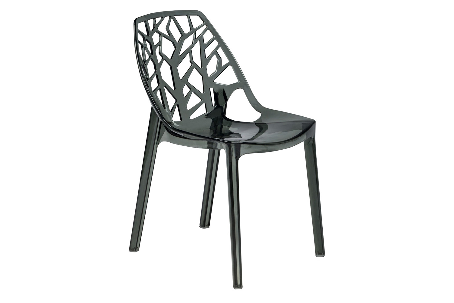 LeisureMod Cornelia Modern Dining Side Chair - Transparent/Black