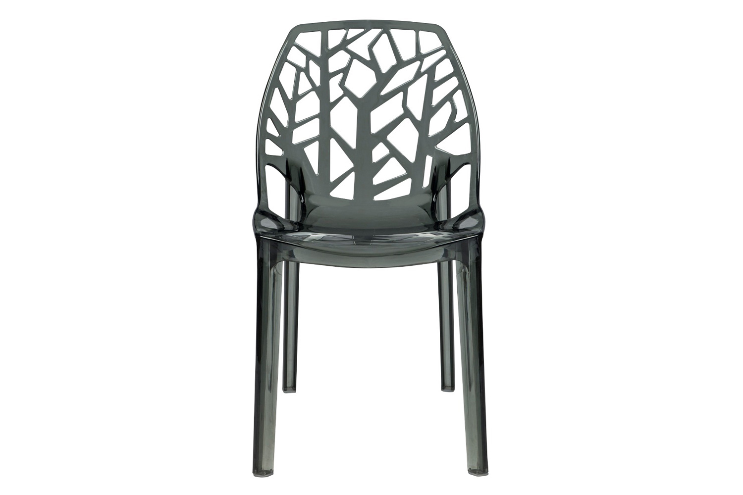 LeisureMod Cornelia Modern Dining Side Chair - Transparent/Black