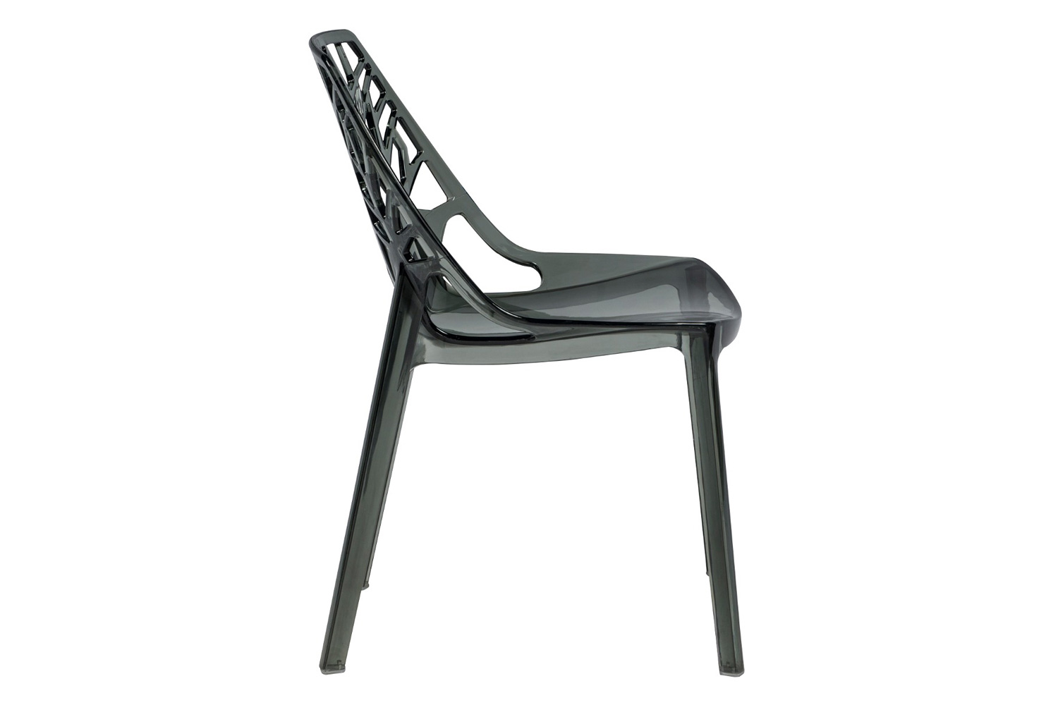 LeisureMod Cornelia Modern Dining Side Chair - Transparent/Black