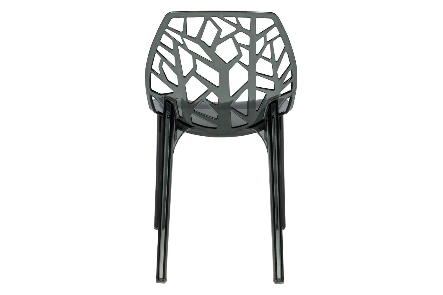 LeisureMod Cornelia Modern Dining Side Chair - Transparent/Black