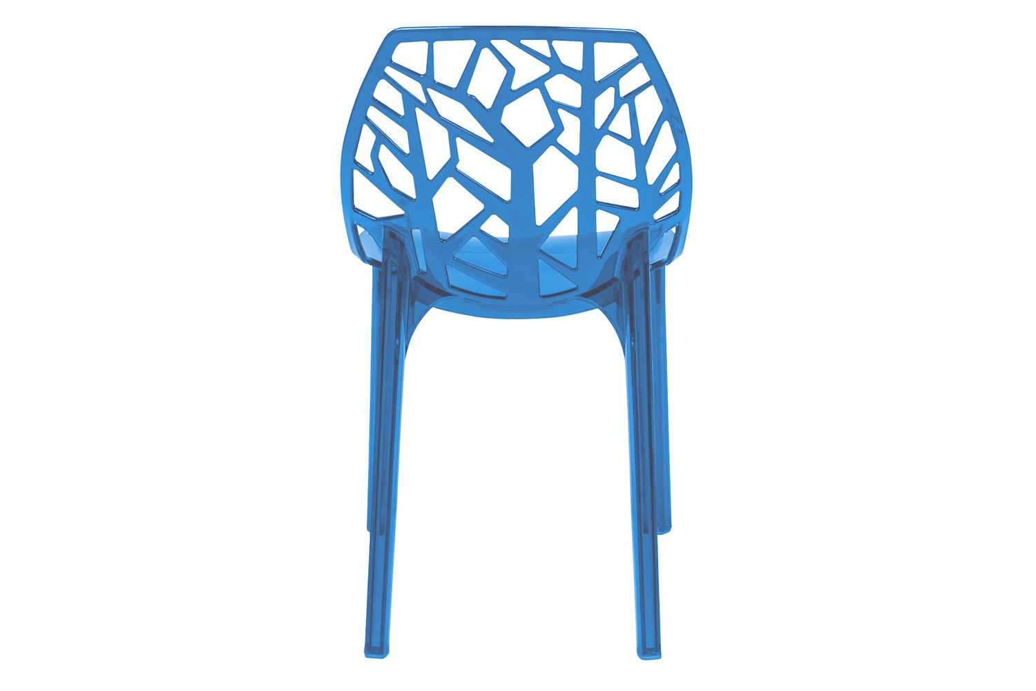 LeisureMod Cornelia Modern Dining Side Chair - Transparent/Blue