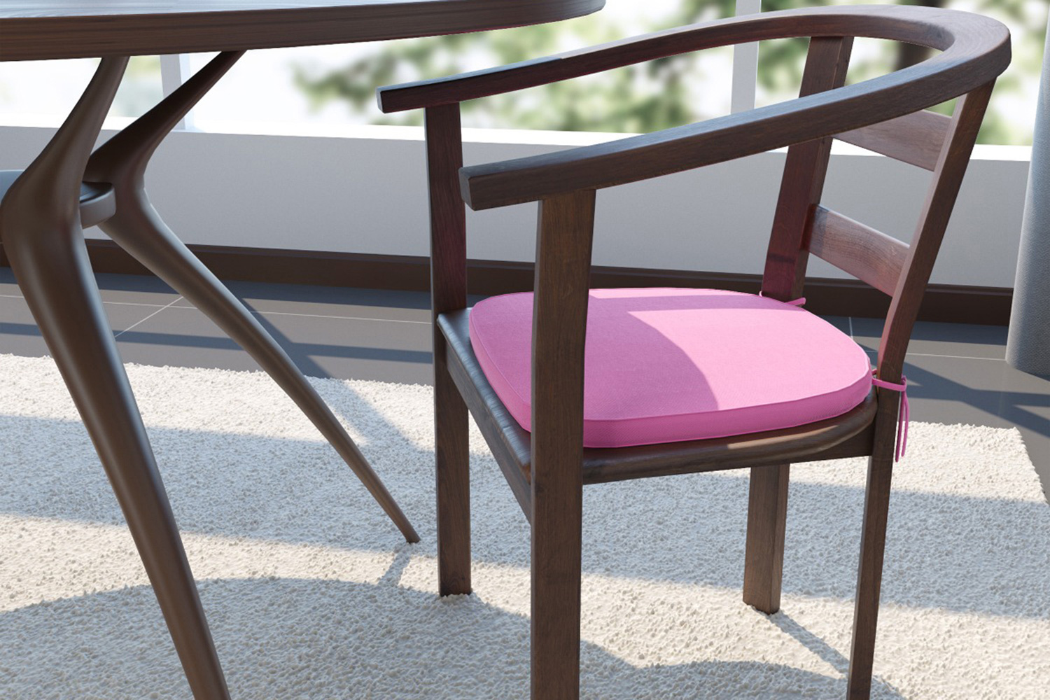 LeisureMod Modern Dining Chair Cushion Pads - Pink