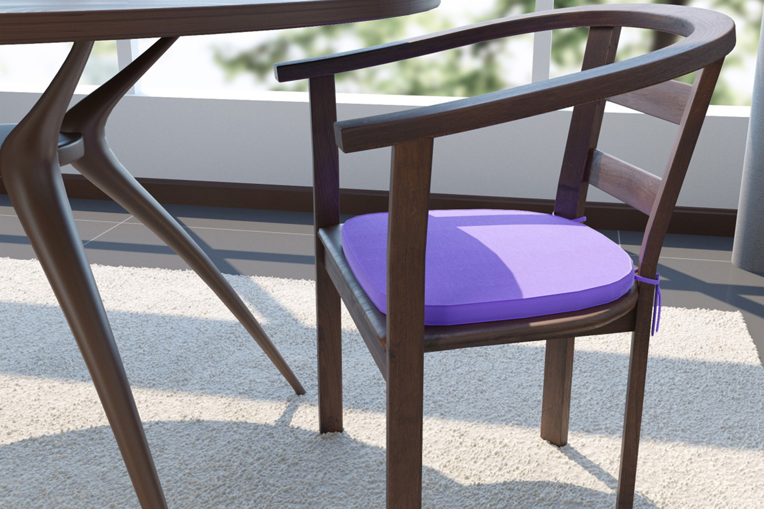 LeisureMod Modern Dining Chair Cushion Pads - Purple