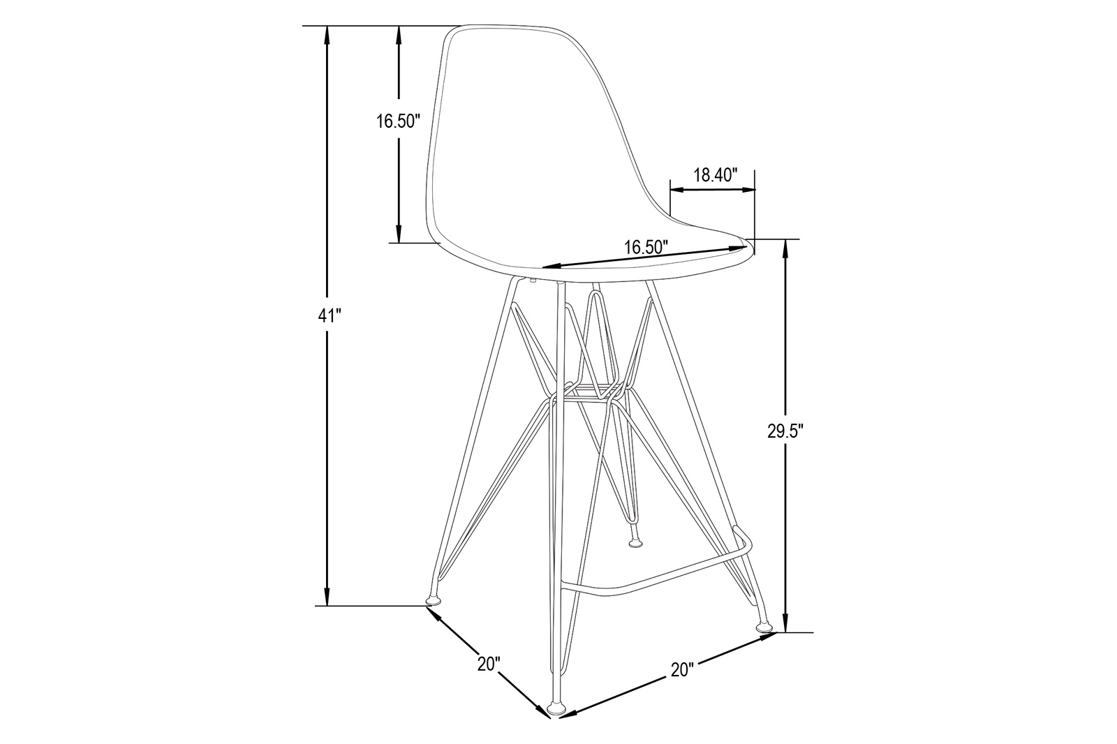 LeisureMod Cresco Modern Acrylic Barstool with Chrome Base and Footrest - Clear