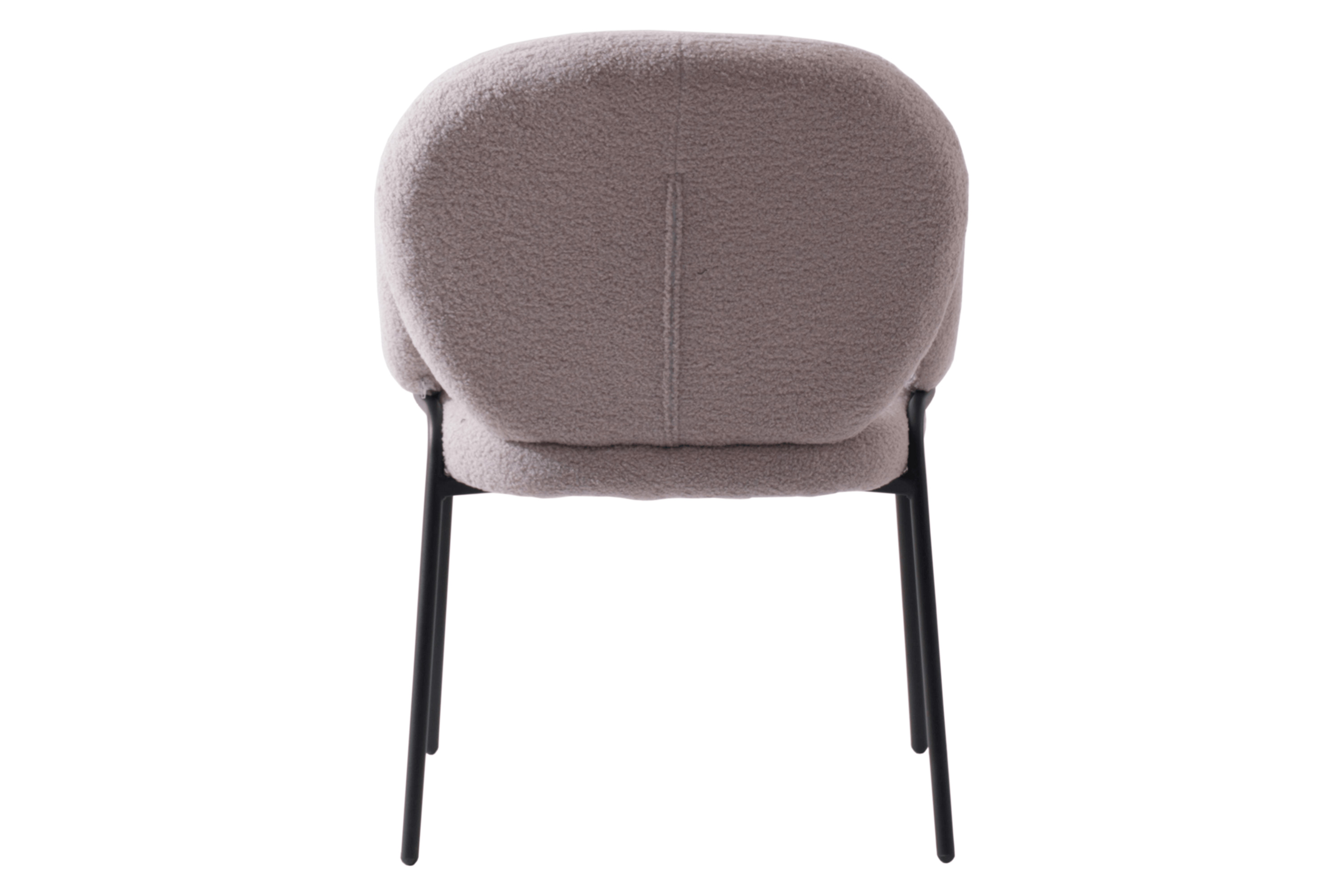 LeisureMod Celestial Modern Boucle Dining Chair with Black Powder-Coated Iron Frame - Gray