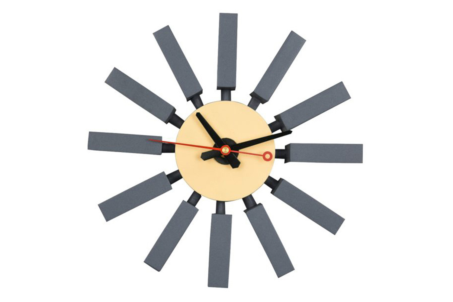 LeisureMod Vdara Modern Design Block Silent Non-Ticking Wall Clock