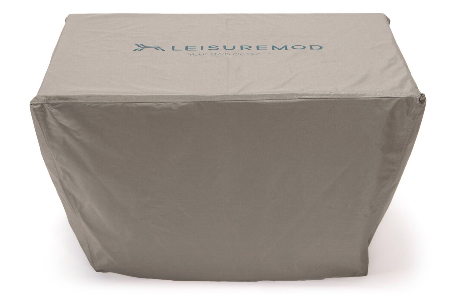 LeisureMod - Chelsea Waterproof Fabric Rectangle Fire Pit Table Cover in Taupe