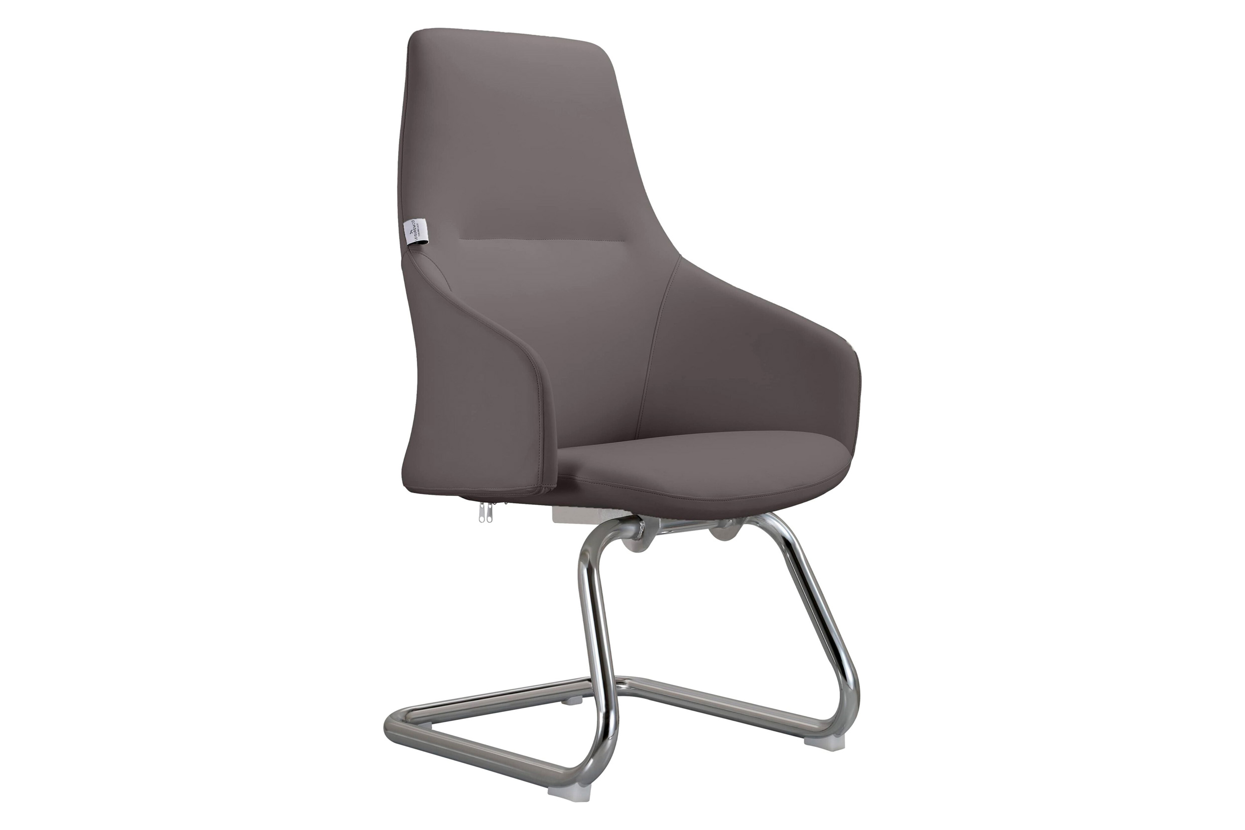 LeisureMod Celeste Modern Leather Conference Office Chair with Upholstered Seat and Armrest