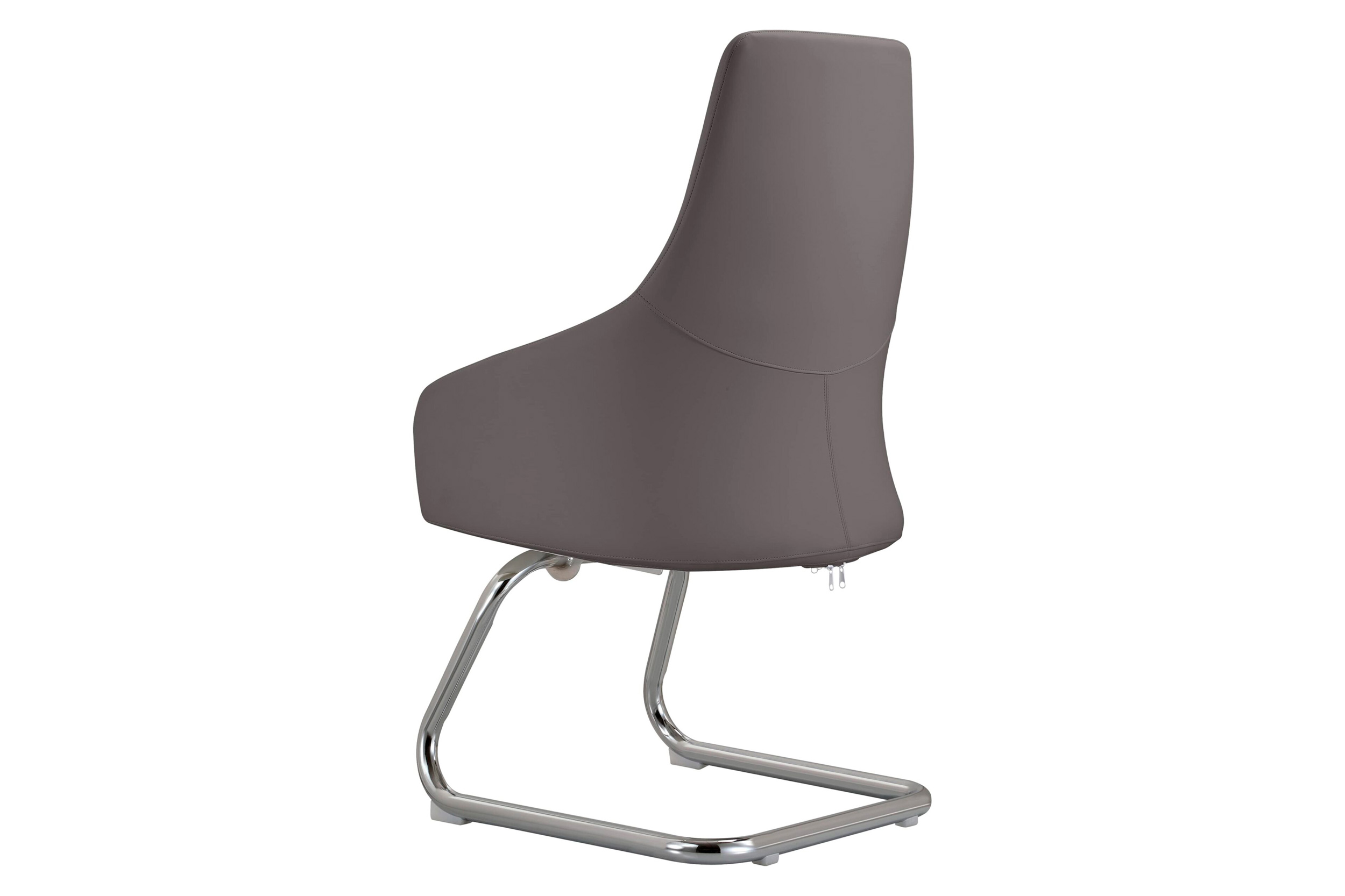 LeisureMod Celeste Modern Leather Conference Office Chair with Upholstered Seat and Armrest - Gray