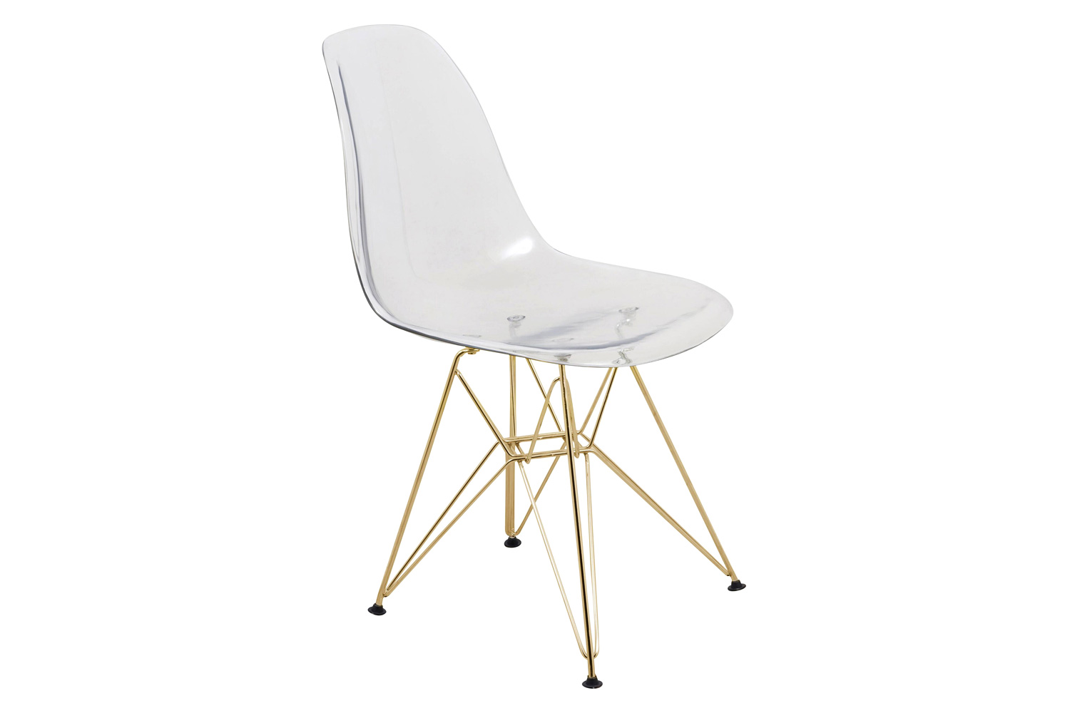 LeisureMod Cresco Modern Molded Eiffel Side Dining Chair with Gold Base