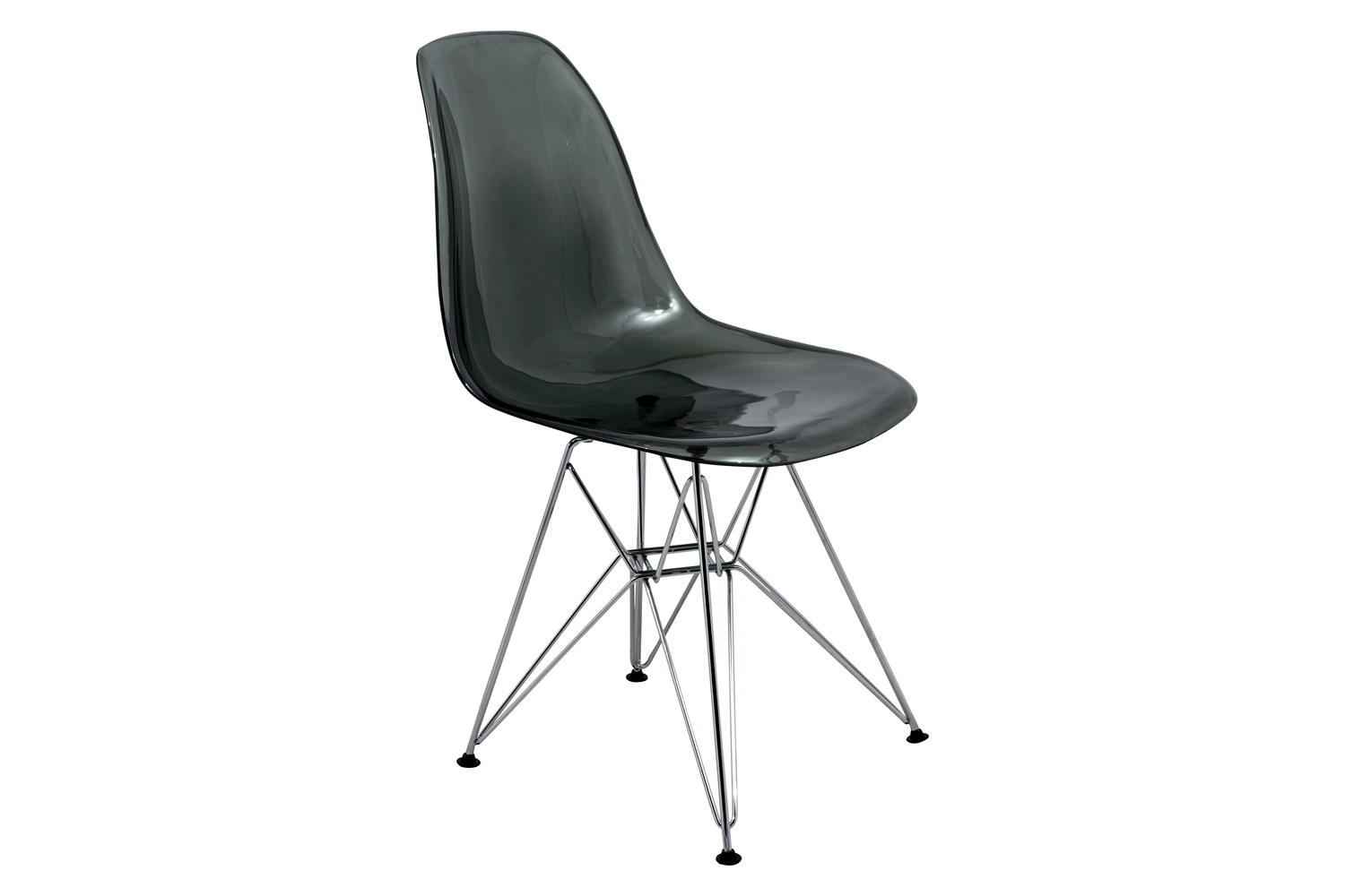 LeisureMod Cresco Molded Plastic Eiffel Side Chair with Chrome Legs