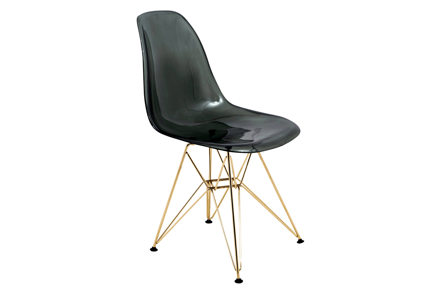 LeisureMod Cresco Modern Molded Eiffel Side Dining Chair with Gold Base