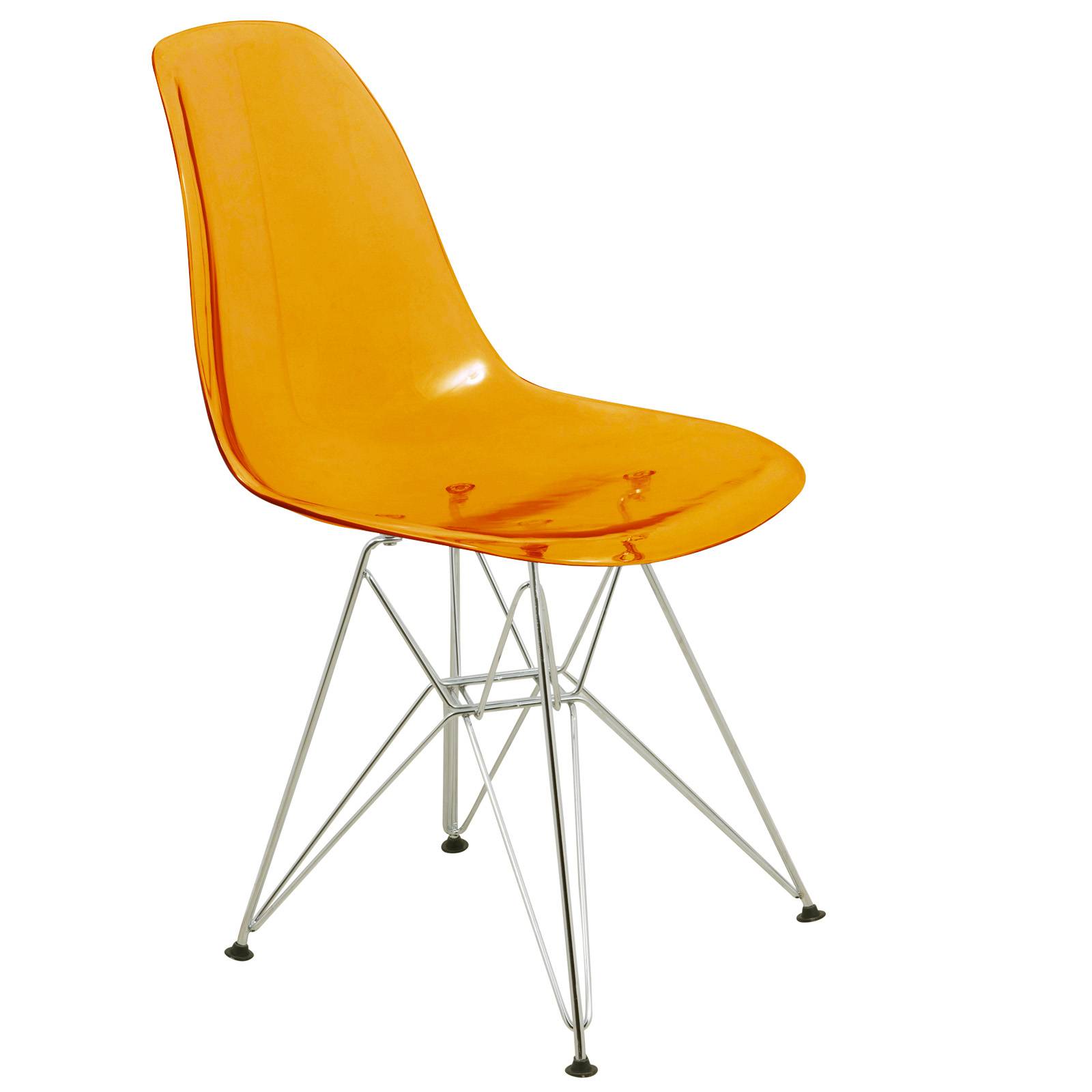 LeisureMod Cresco Molded Plastic Eiffel Side Chair with Chrome Legs